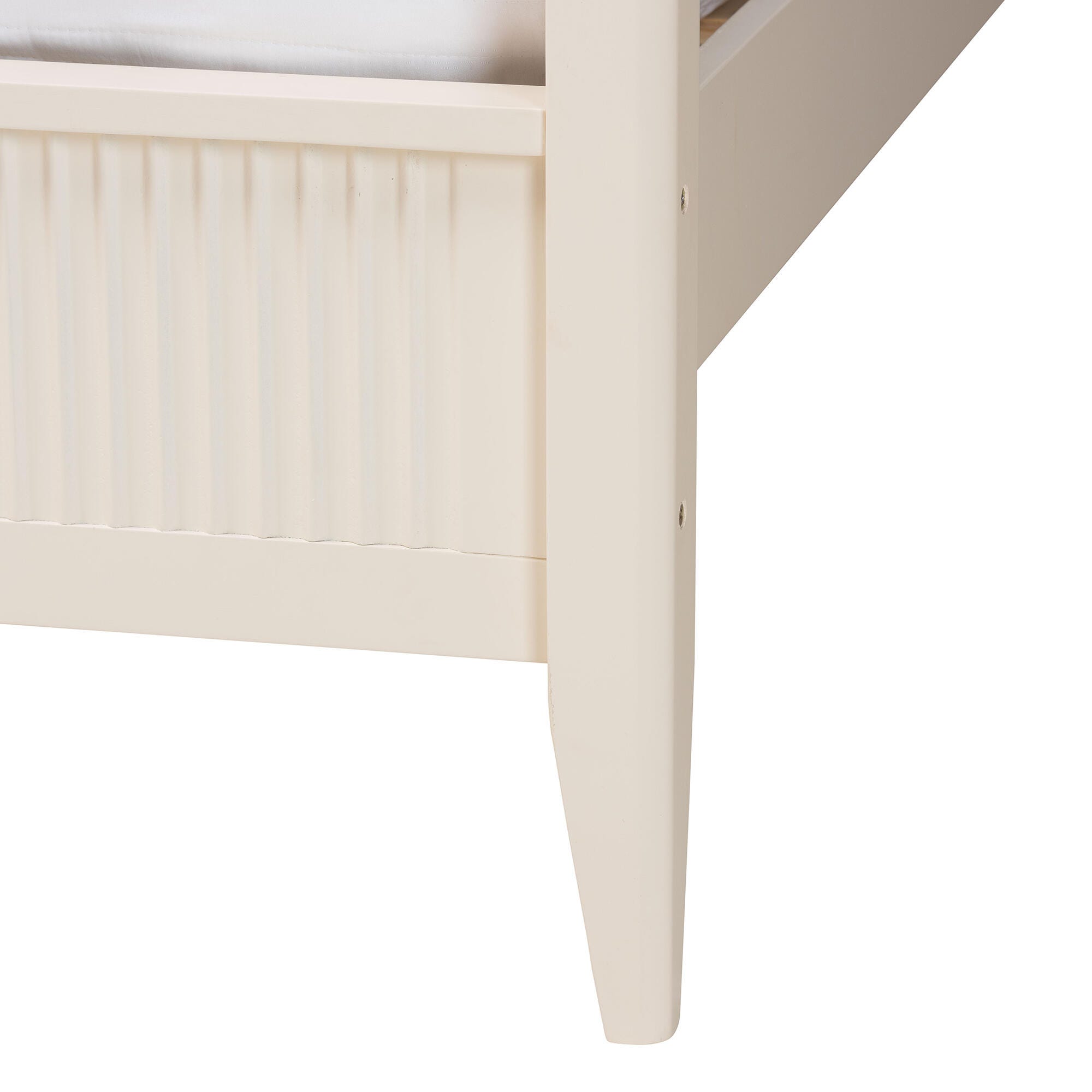 Baxton Studio Primrose King Canopy Bed, Ivory, large