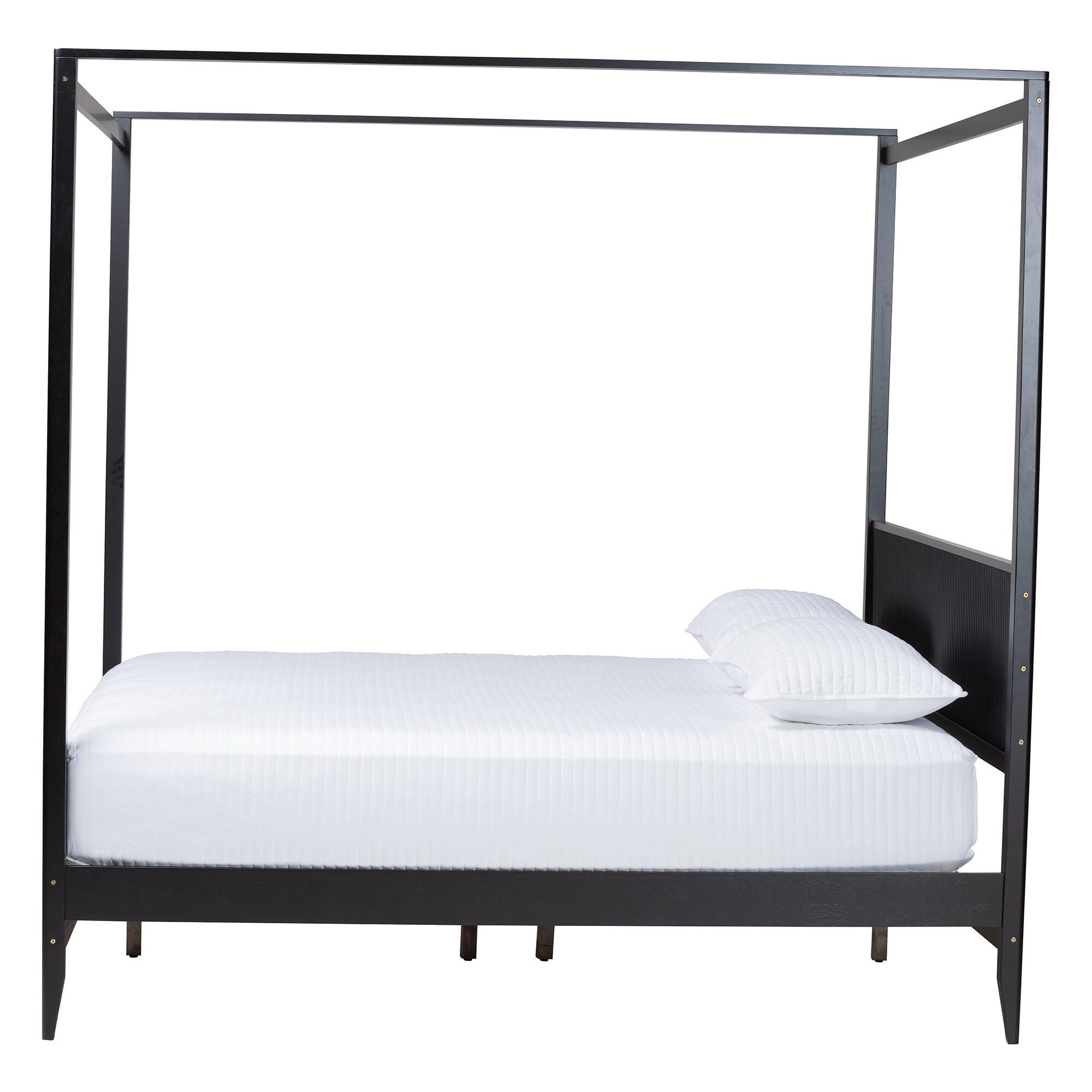 Baxton Studio Primrose King Canopy Bed, Black, large