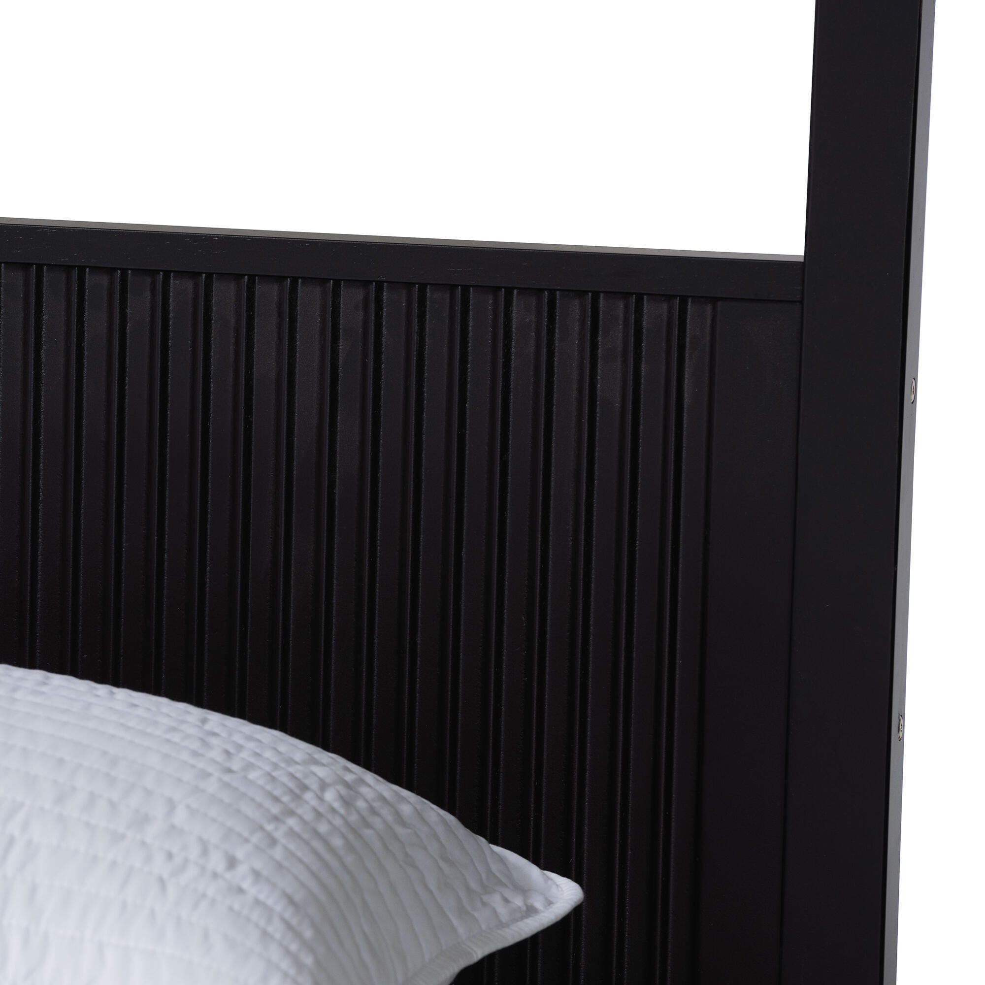 Baxton Studio Primrose King Canopy Bed, Black, large