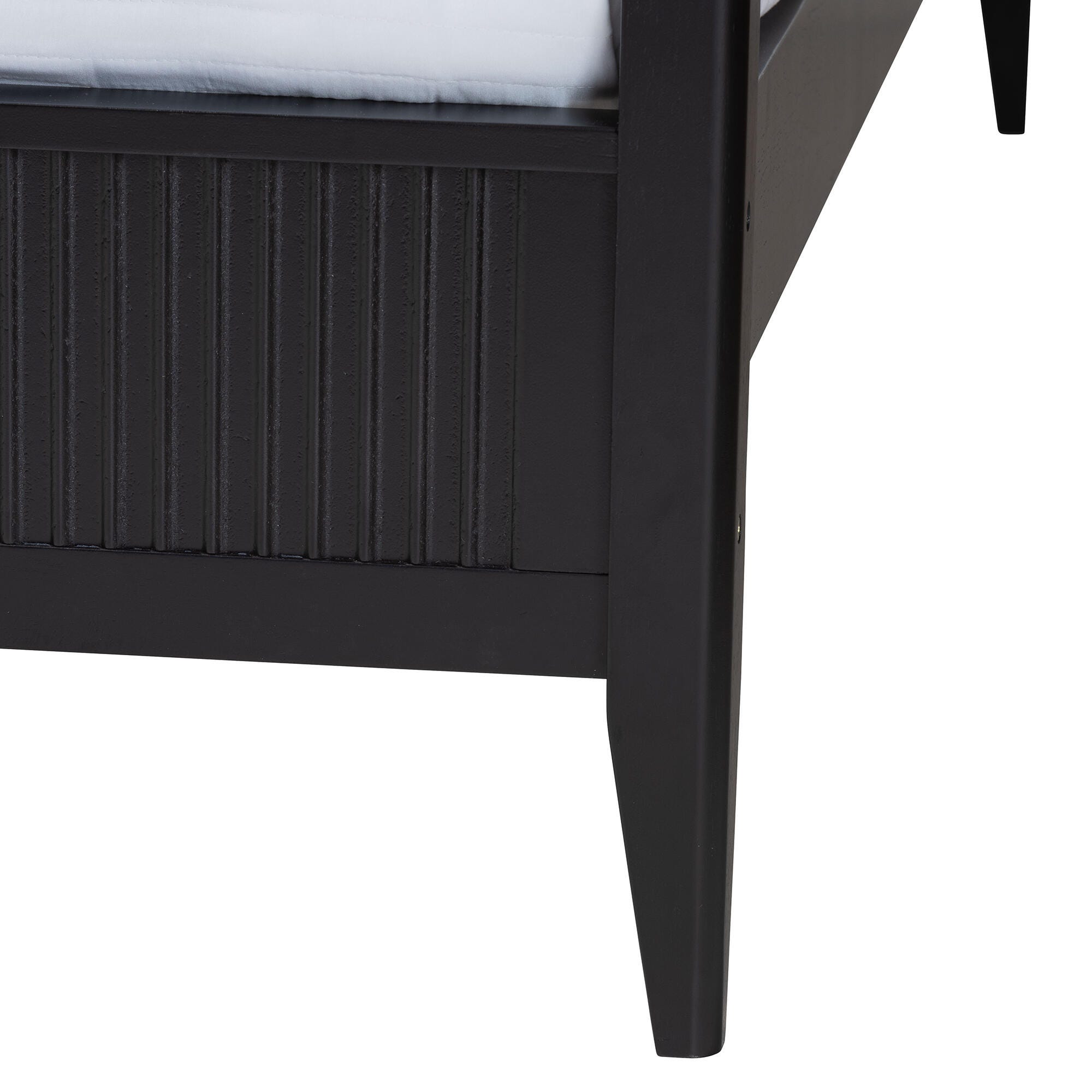 Baxton Studio Primrose King Canopy Bed, Black, large