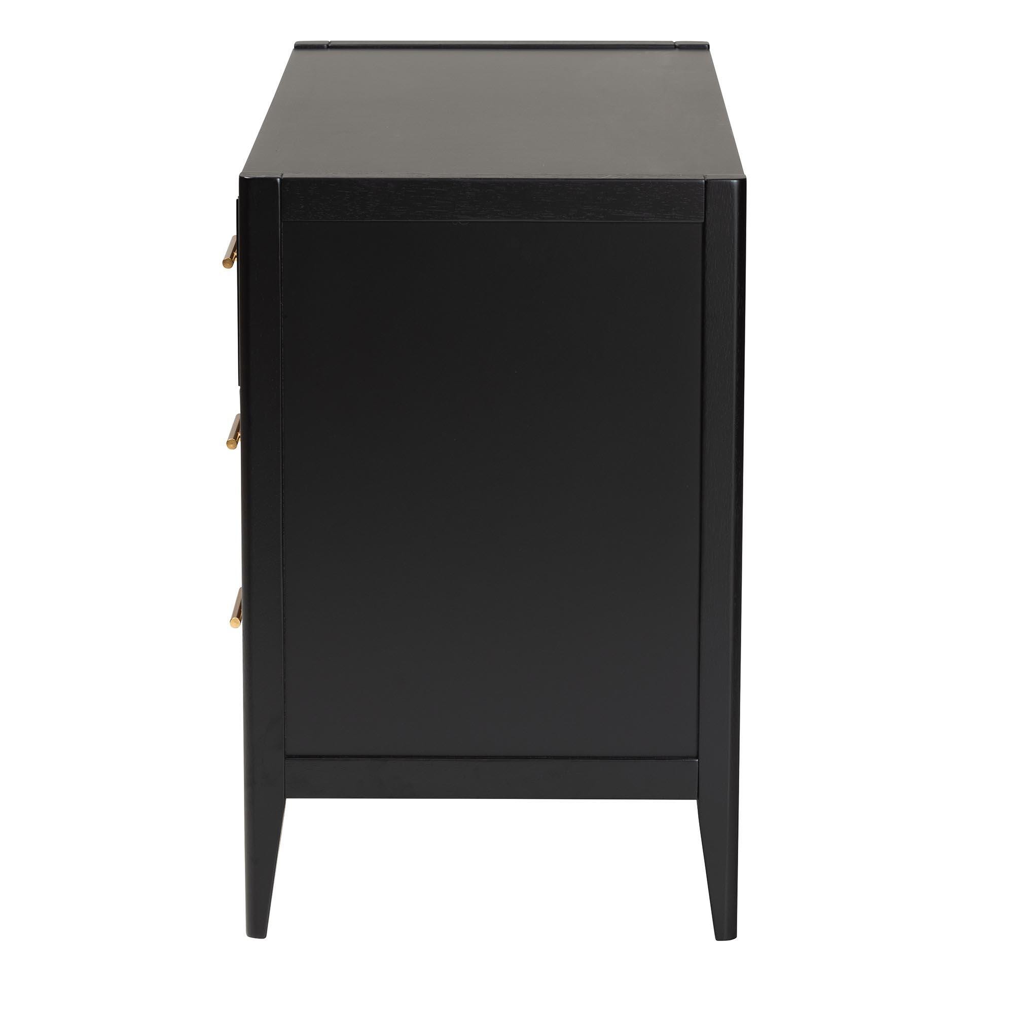 Baxton Studio Primrose 6 Drawer Dresser, Black, large