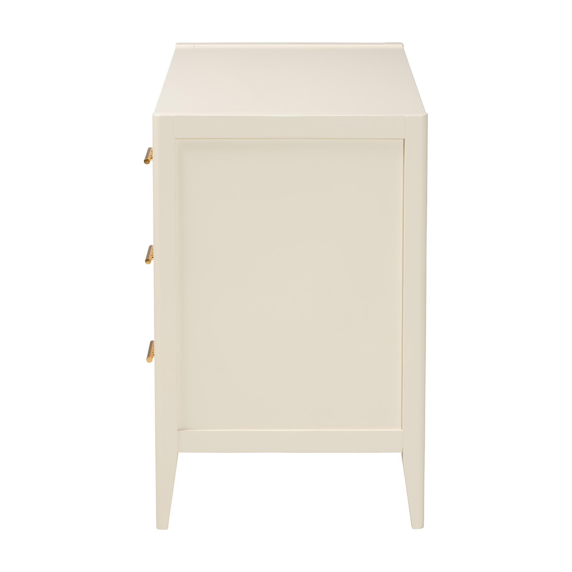 Baxton Studio Primrose 6 Drawer Dresser, Ivory, large