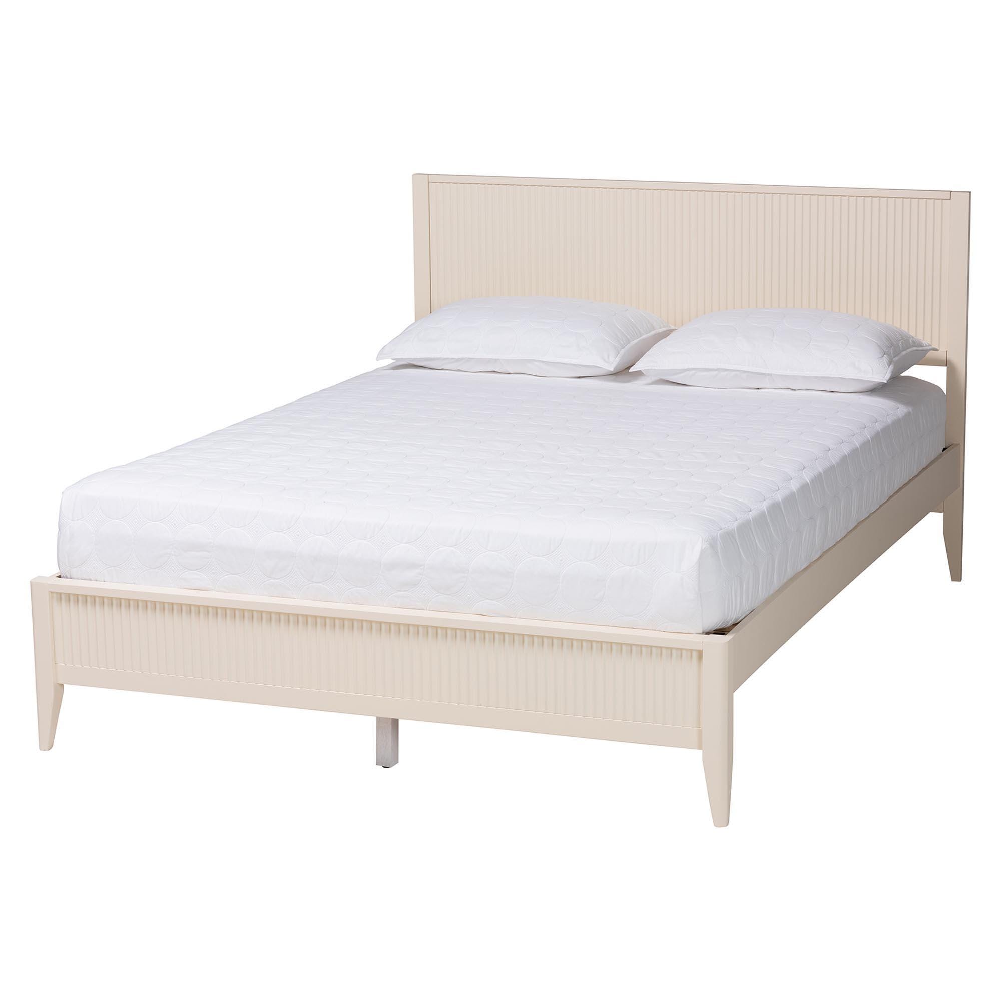 Baxton Studio Primrose King Panel Platform Bed, Ivory, large