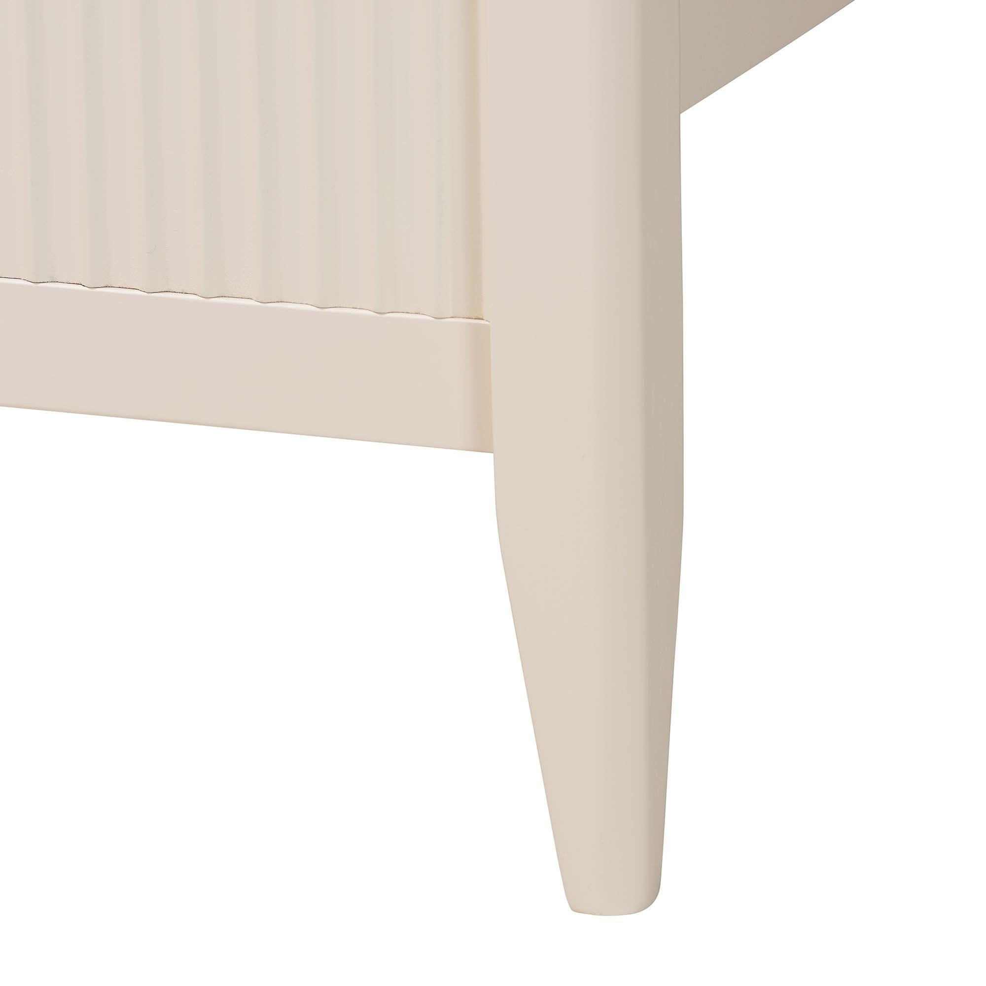 Baxton Studio Primrose King Panel Platform Bed, Ivory, large