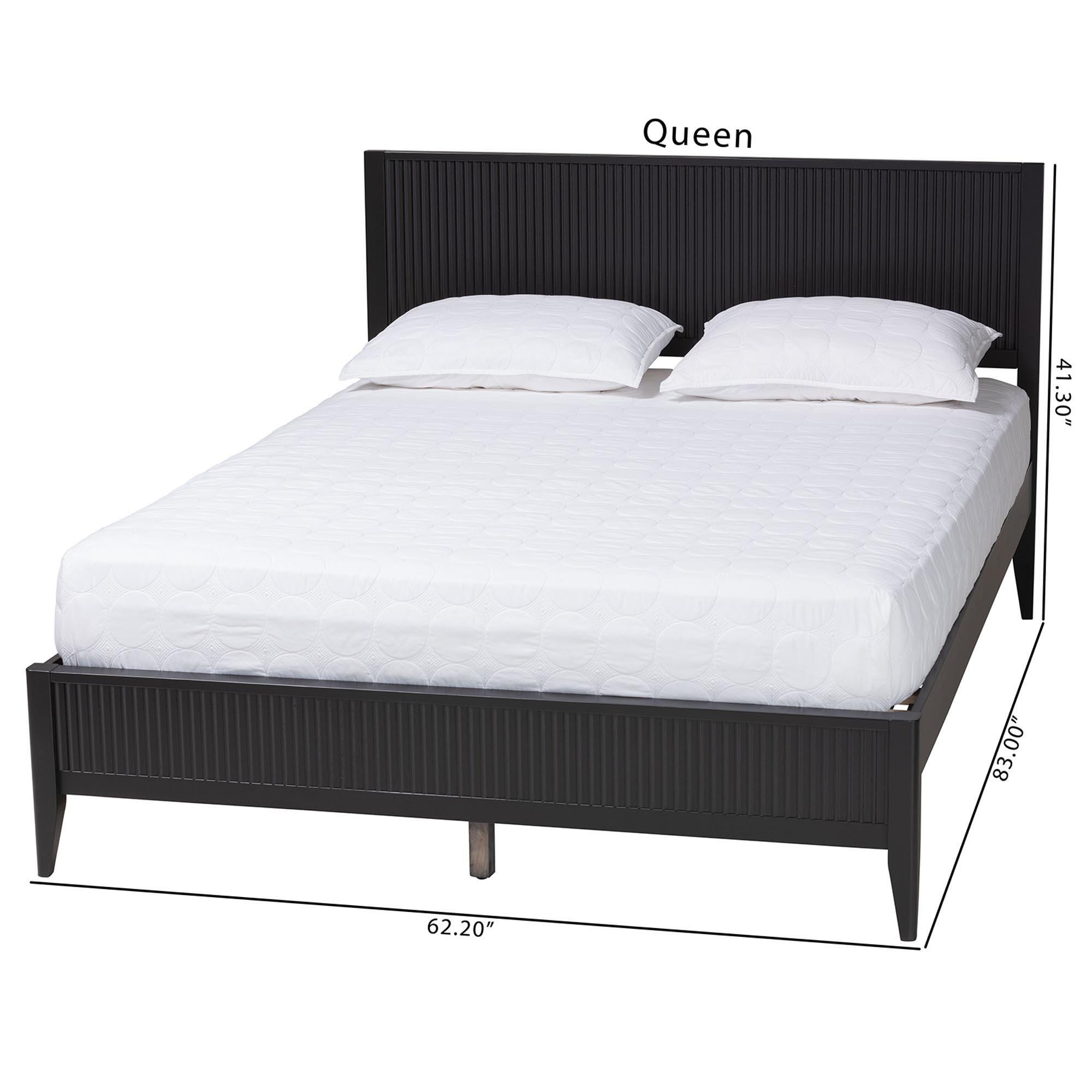 Baxton Studio Primrose Queen Panel Platform Bed, Black, large