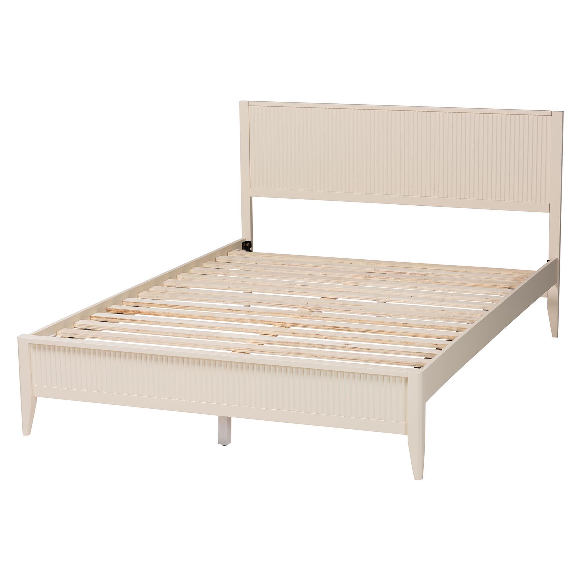 Baxton Studio Primrose Queen Panel Platform Bed, Ivory, large