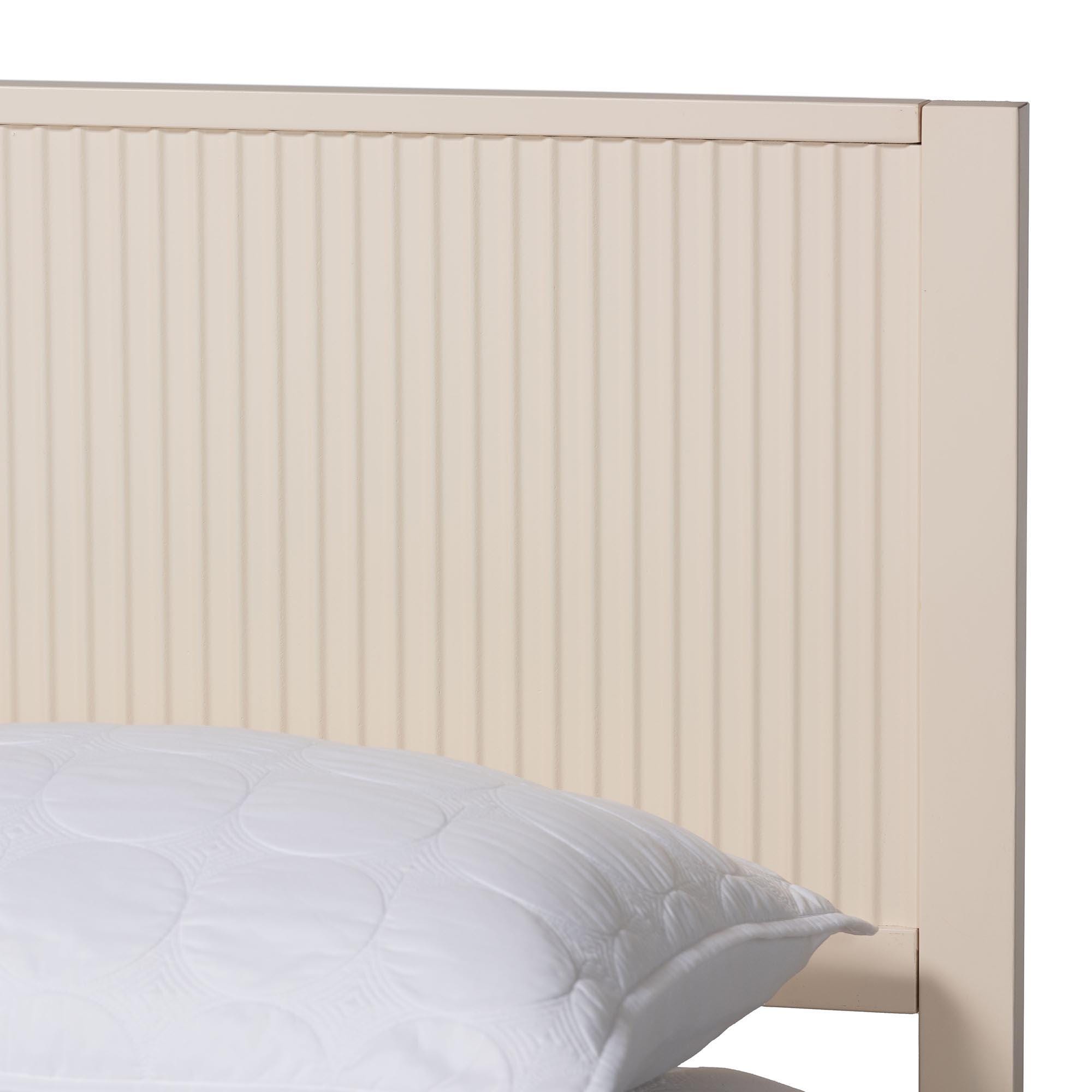 Baxton Studio Primrose Queen Panel Platform Bed, Ivory, large