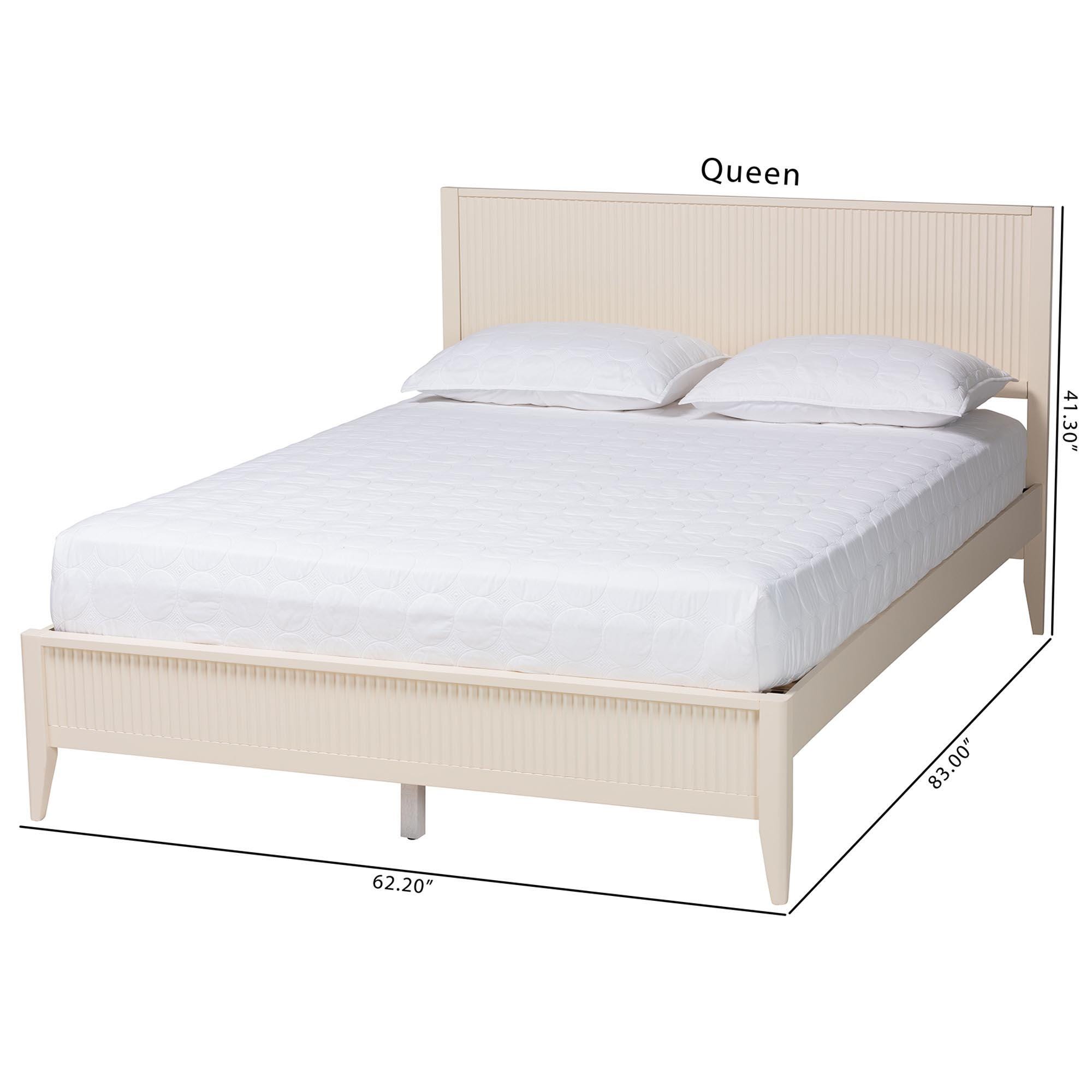 Baxton Studio Primrose Queen Panel Platform Bed, Ivory, large