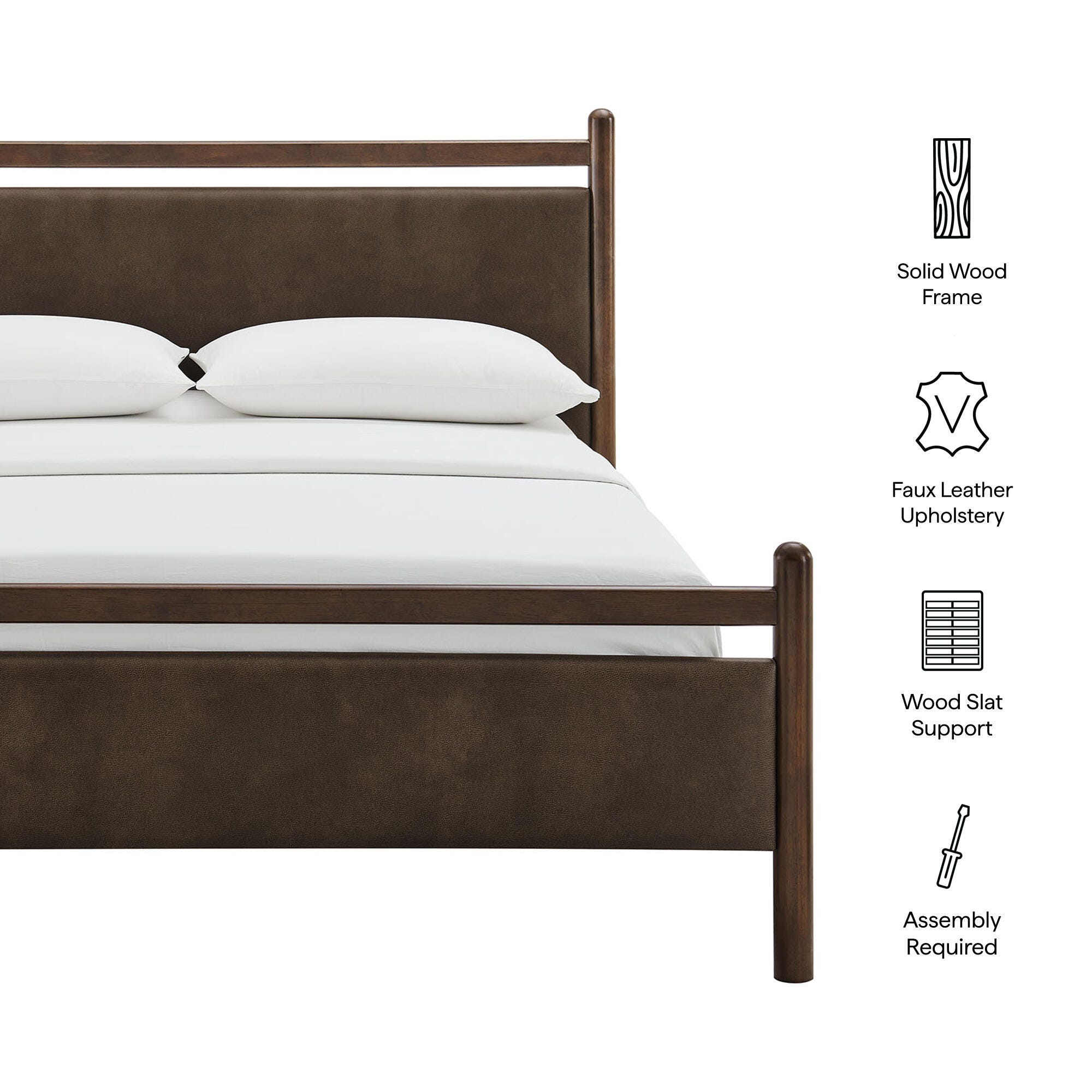 Modway Ginny Solid King Platform Bed, Brown, large