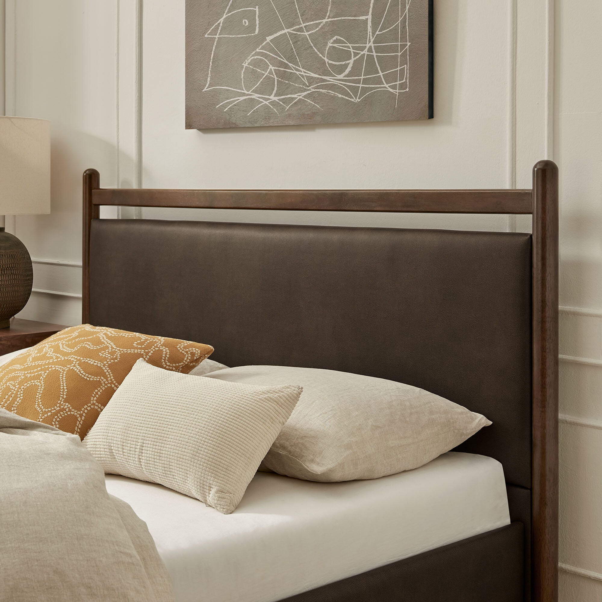Modway Ginny Solid Queen Platform Bed, Brown, large