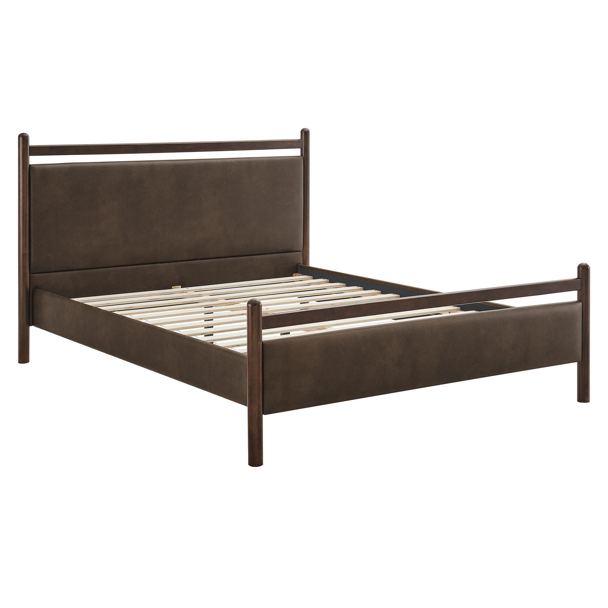 Modway Ginny Solid Queen Platform Bed, Brown, large