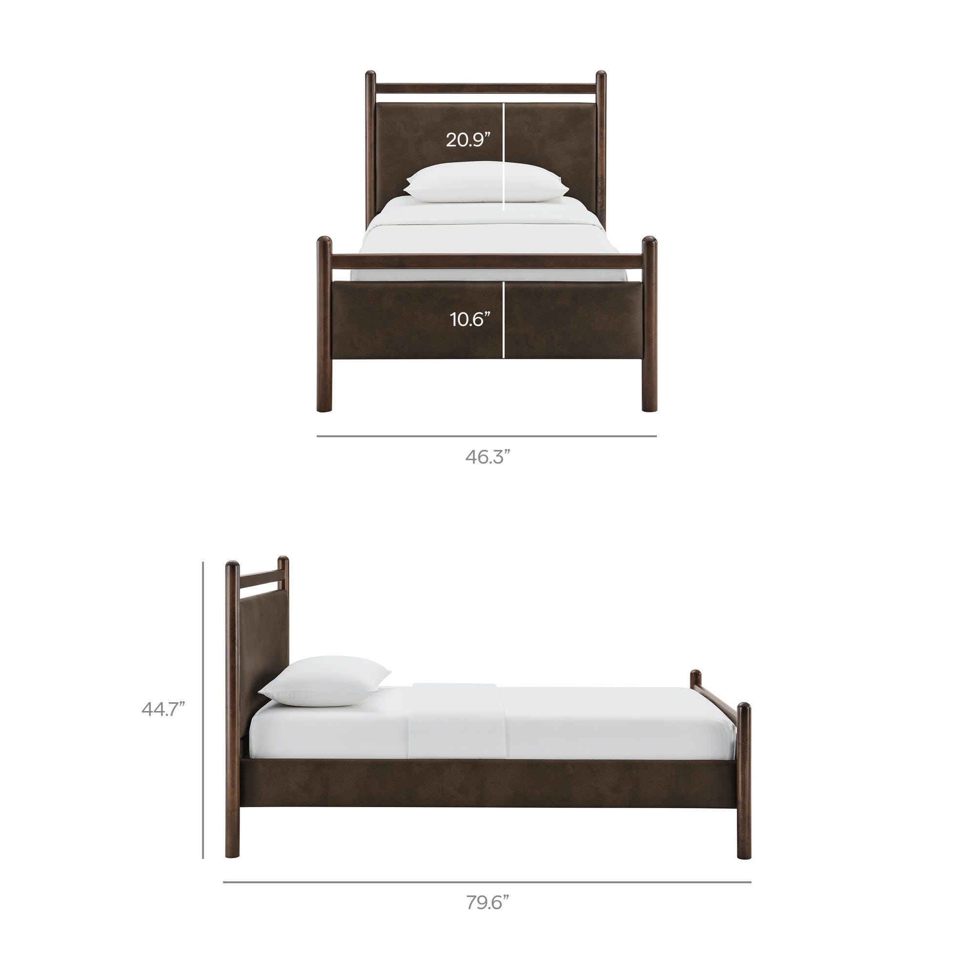 Modway Ginny Solid Twin Platform Bed, Brown, large