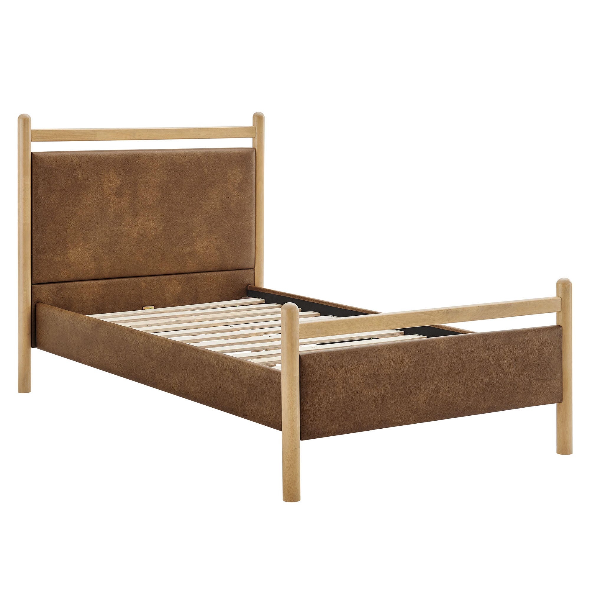 Modway Ginny Solid Twin Platform Bed, Light Oak/Canyon, large