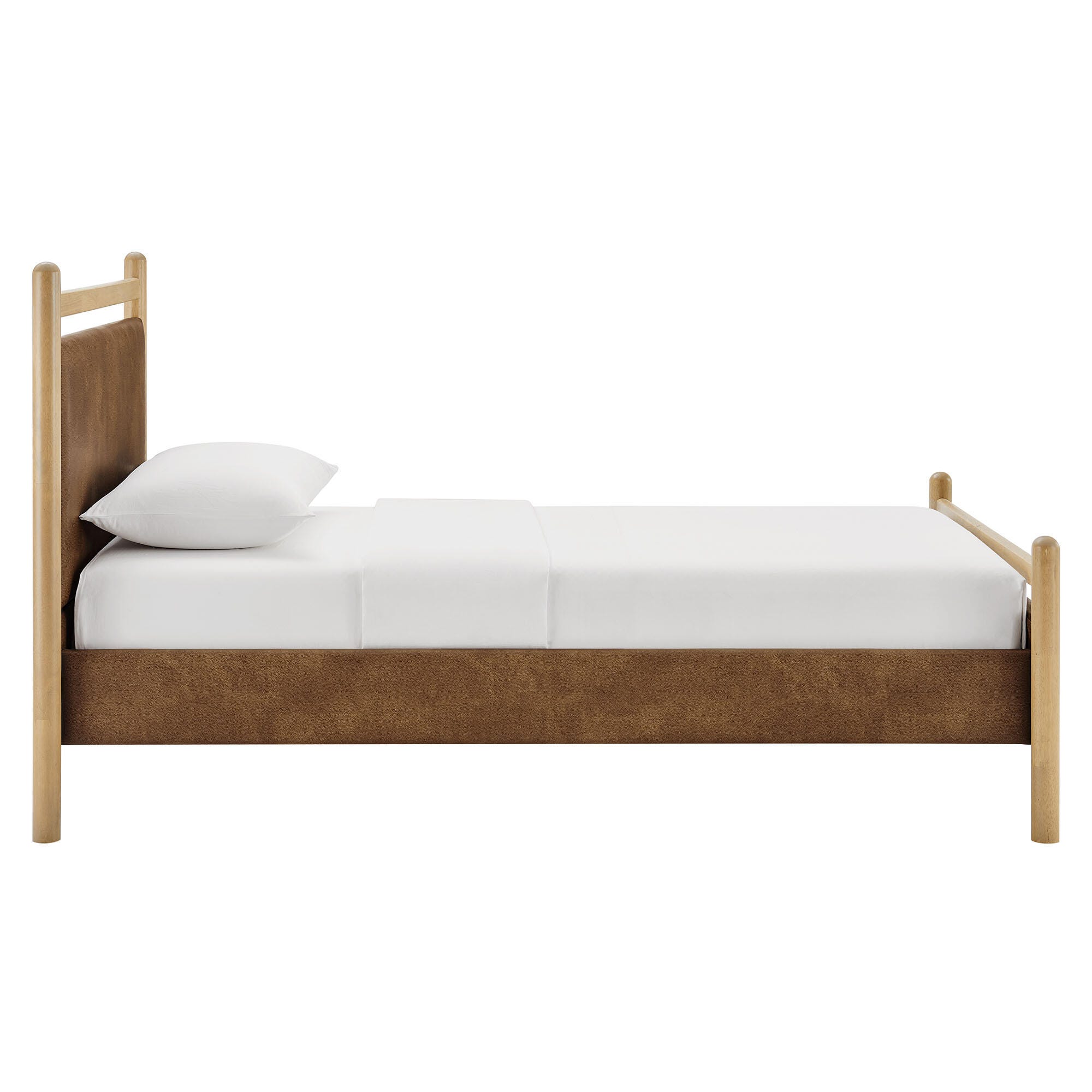 Modway Ginny Solid Twin Platform Bed, Light Oak/Canyon, large