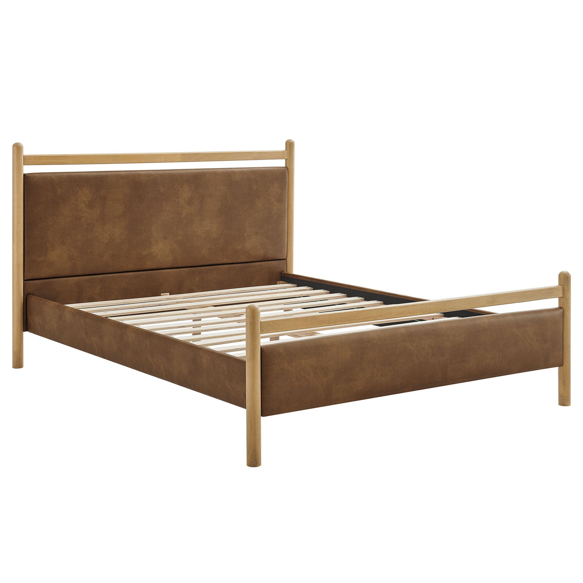 Modway Ginny Solid King Platform Bed, Light Oak/Canyon, large