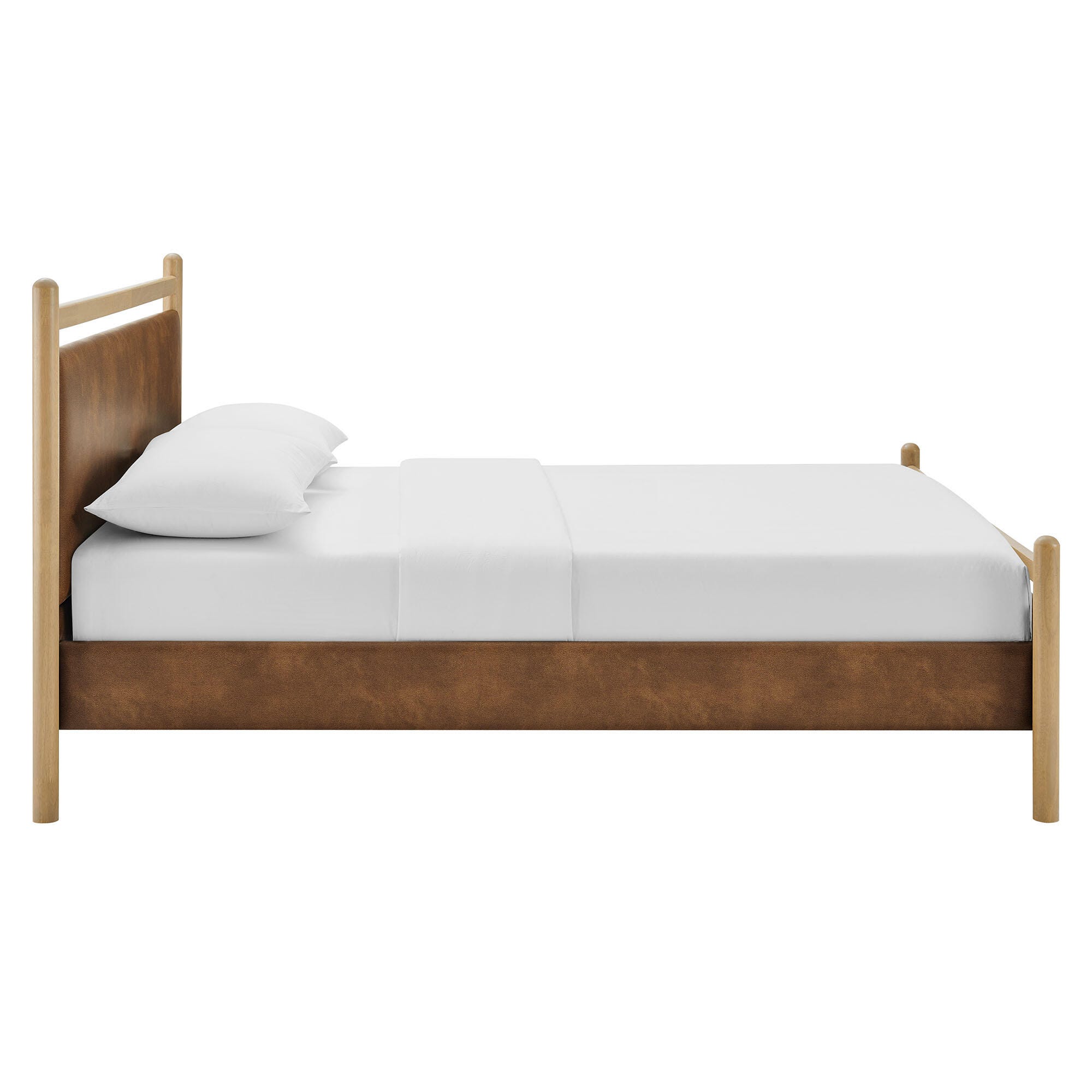Modway Ginny Solid King Platform Bed, Light Oak/Canyon, large
