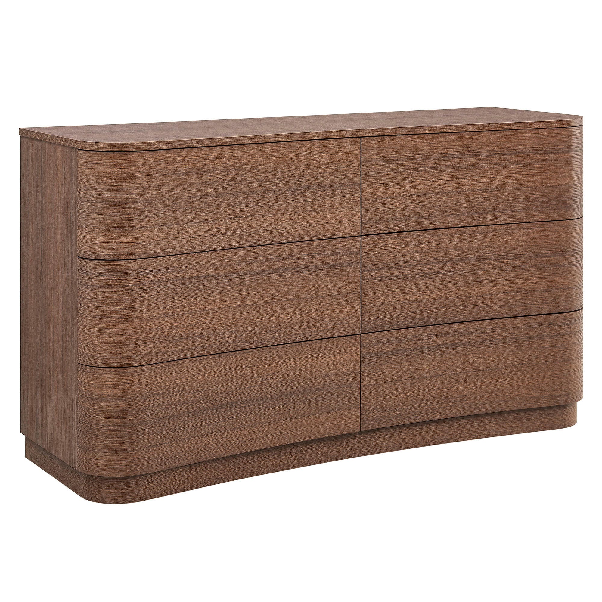 Modway Mirae 6 Drawer Dresser, Brushed Brown, large