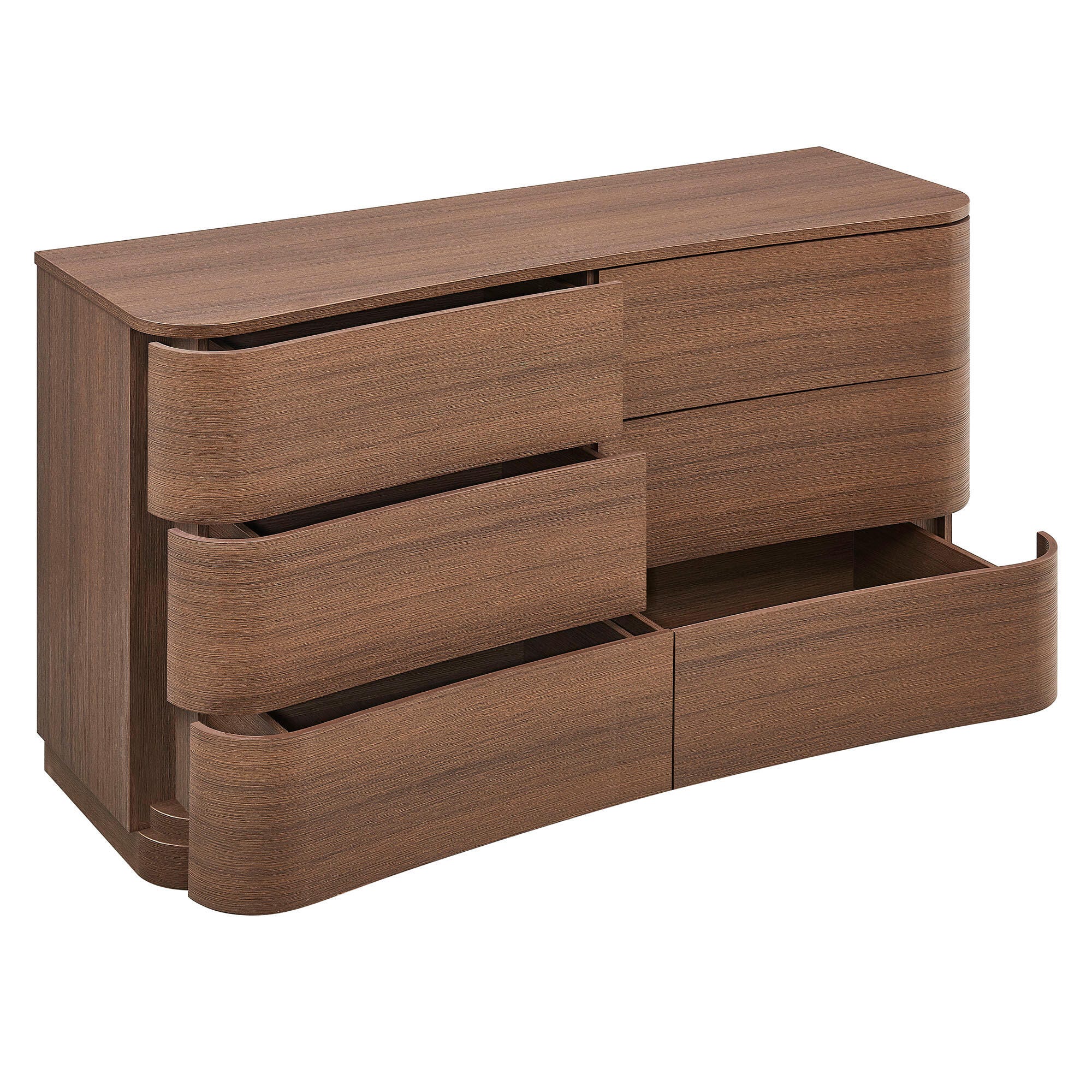 Modway Mirae 6 Drawer Dresser, Brushed Brown, large