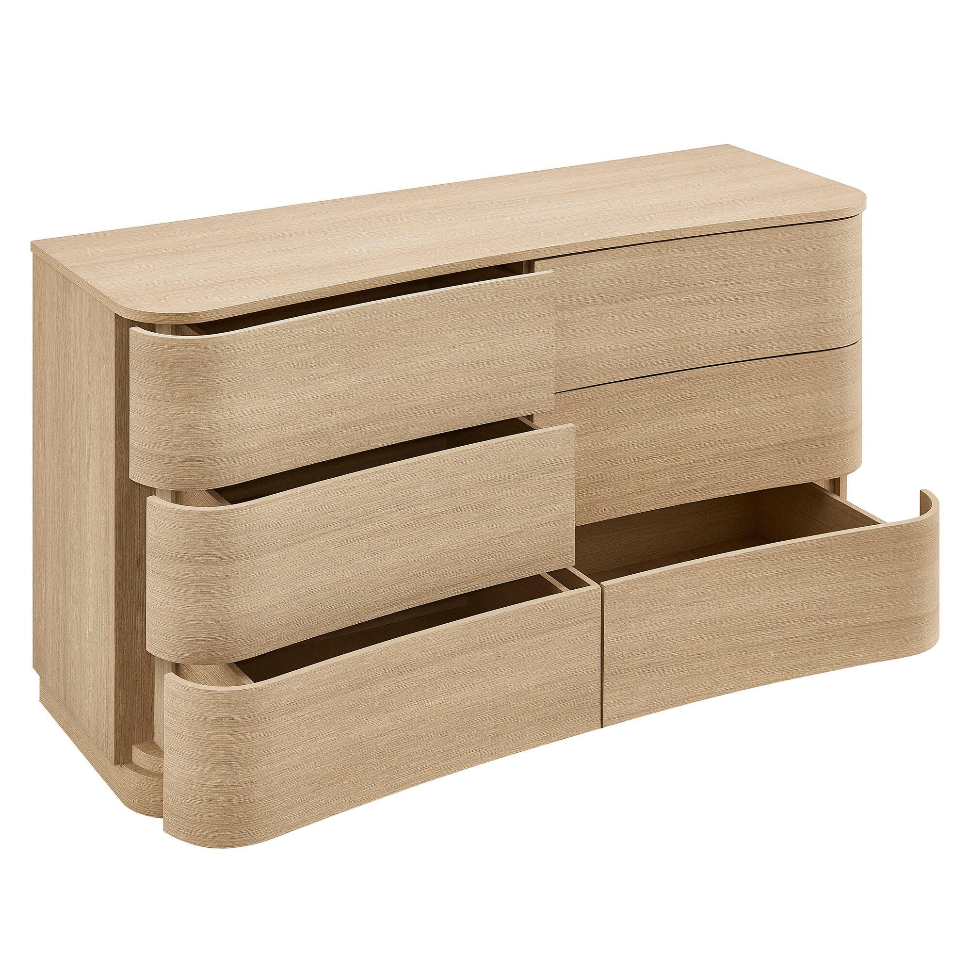 Modway Mirae 6 Drawer Dresser, Light Brown, large