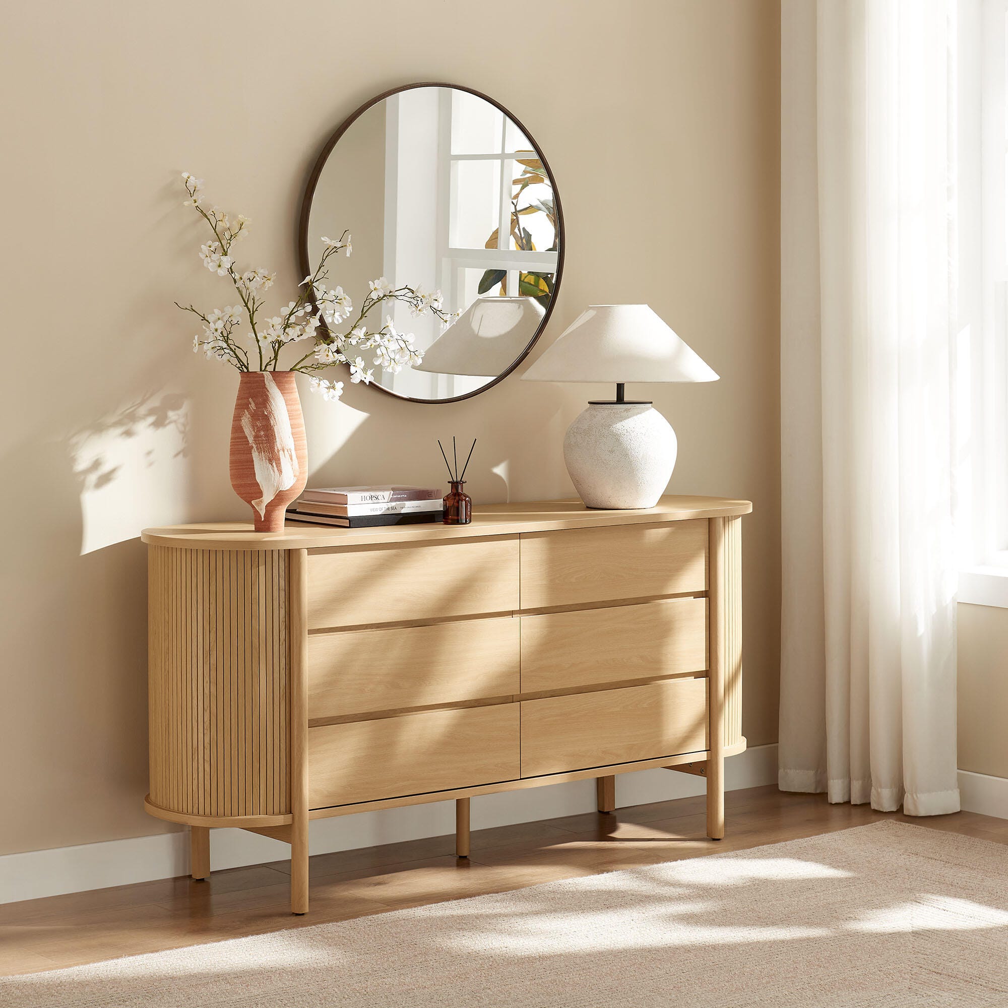Modway Cadence 6 Drawer Dresser, Light Brown, rollover