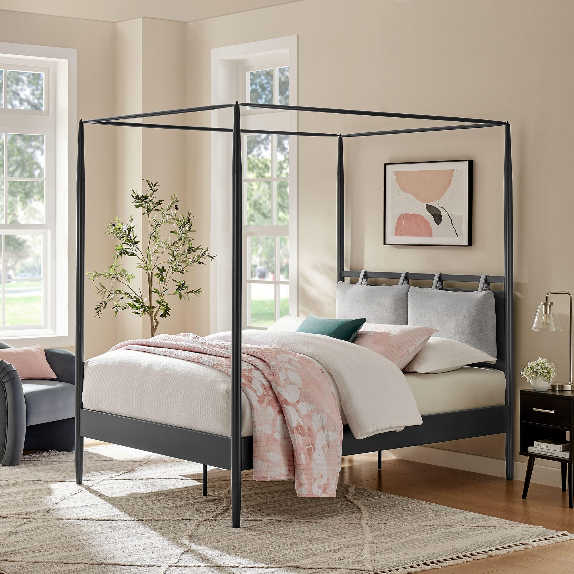 Modway Marlowe Full Platform Bed, Gray, large