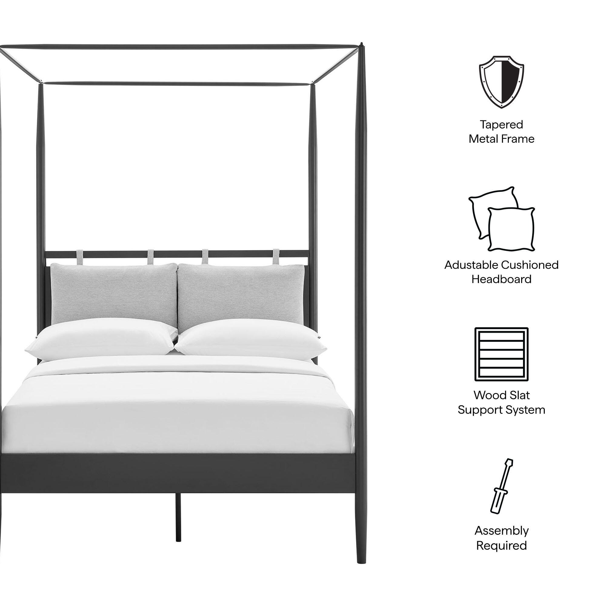 Modway Marlowe Full Platform Bed, Gray, large