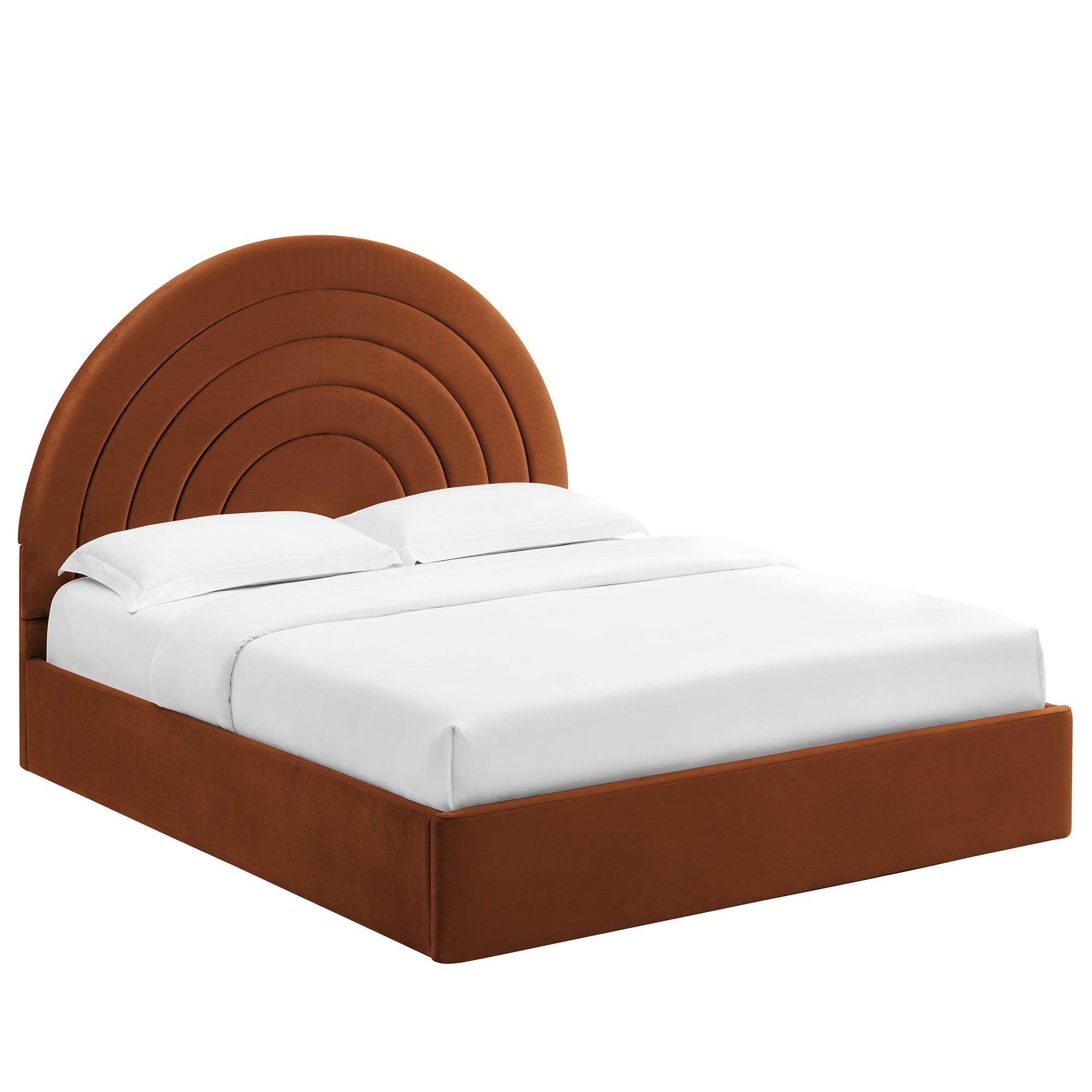 Modway Solana Full Platform Bed, Rust, large