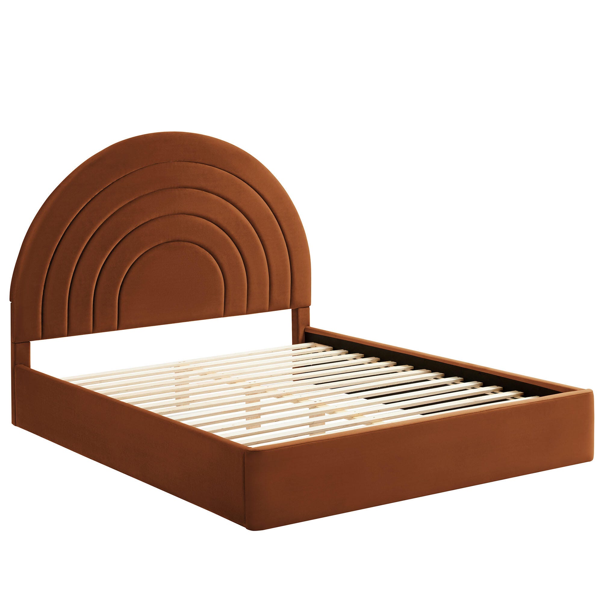 Modway Solana Full Platform Bed, Rust, large