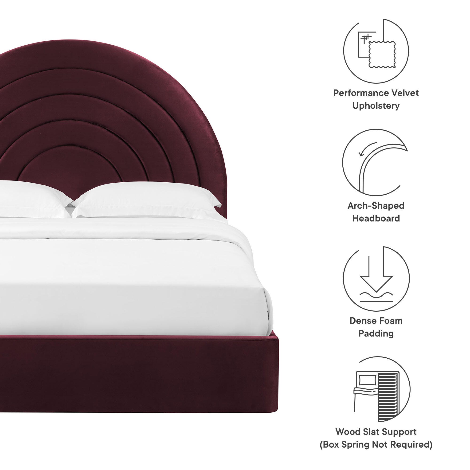 Modway Solana Full Platform Bed, Purple, large