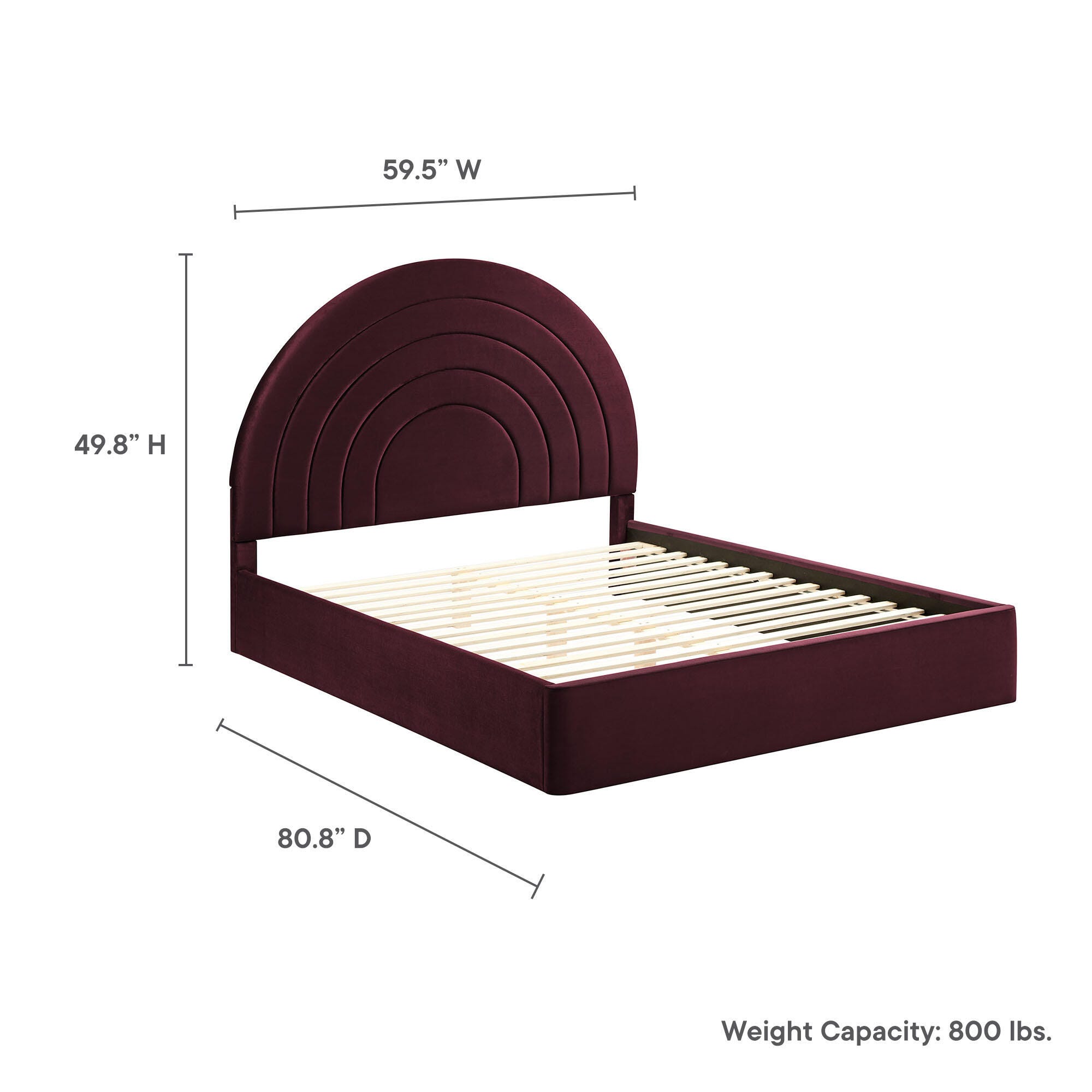 Modway Solana Full Platform Bed, Purple, large