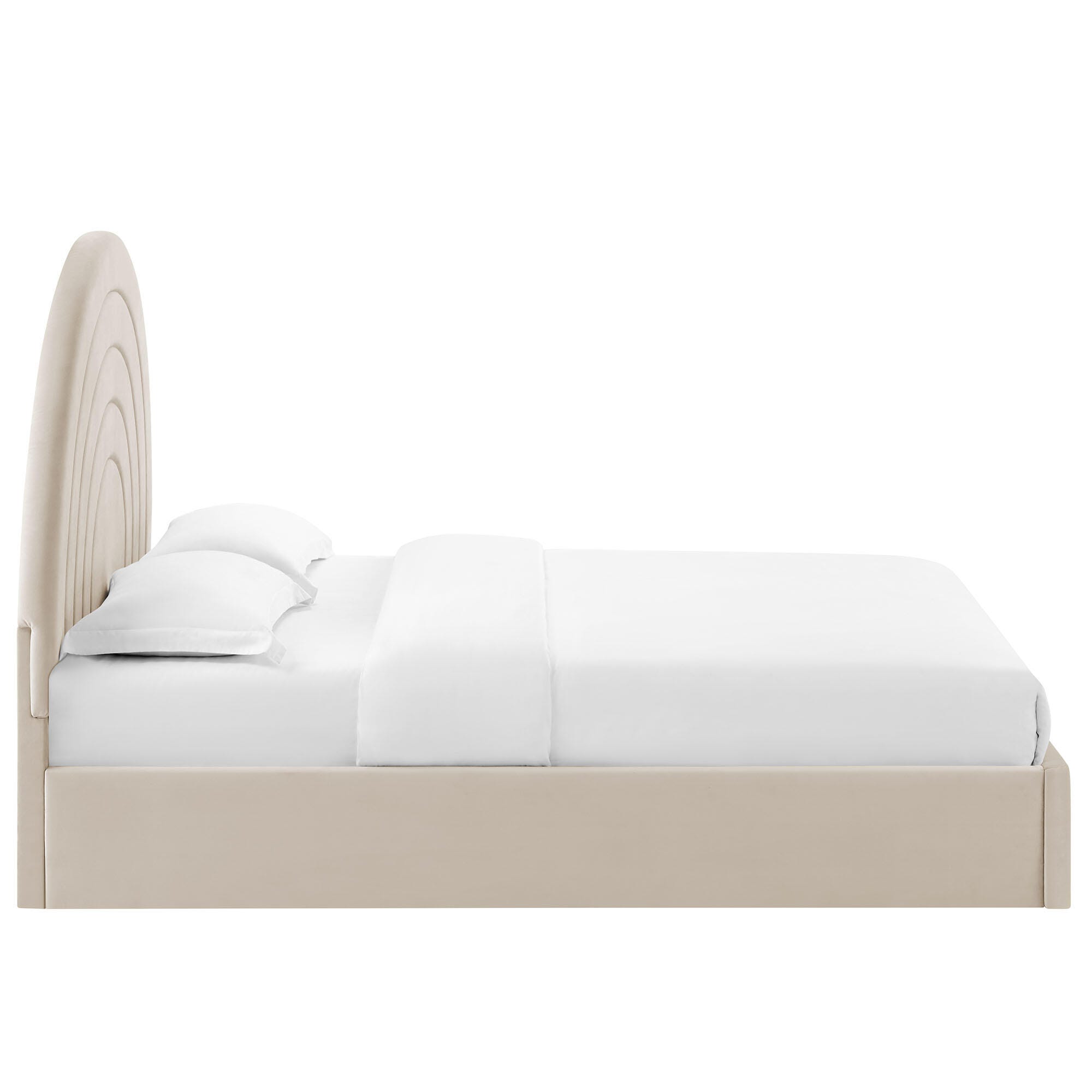 Modway Solana Full Platform Bed, Beige, large