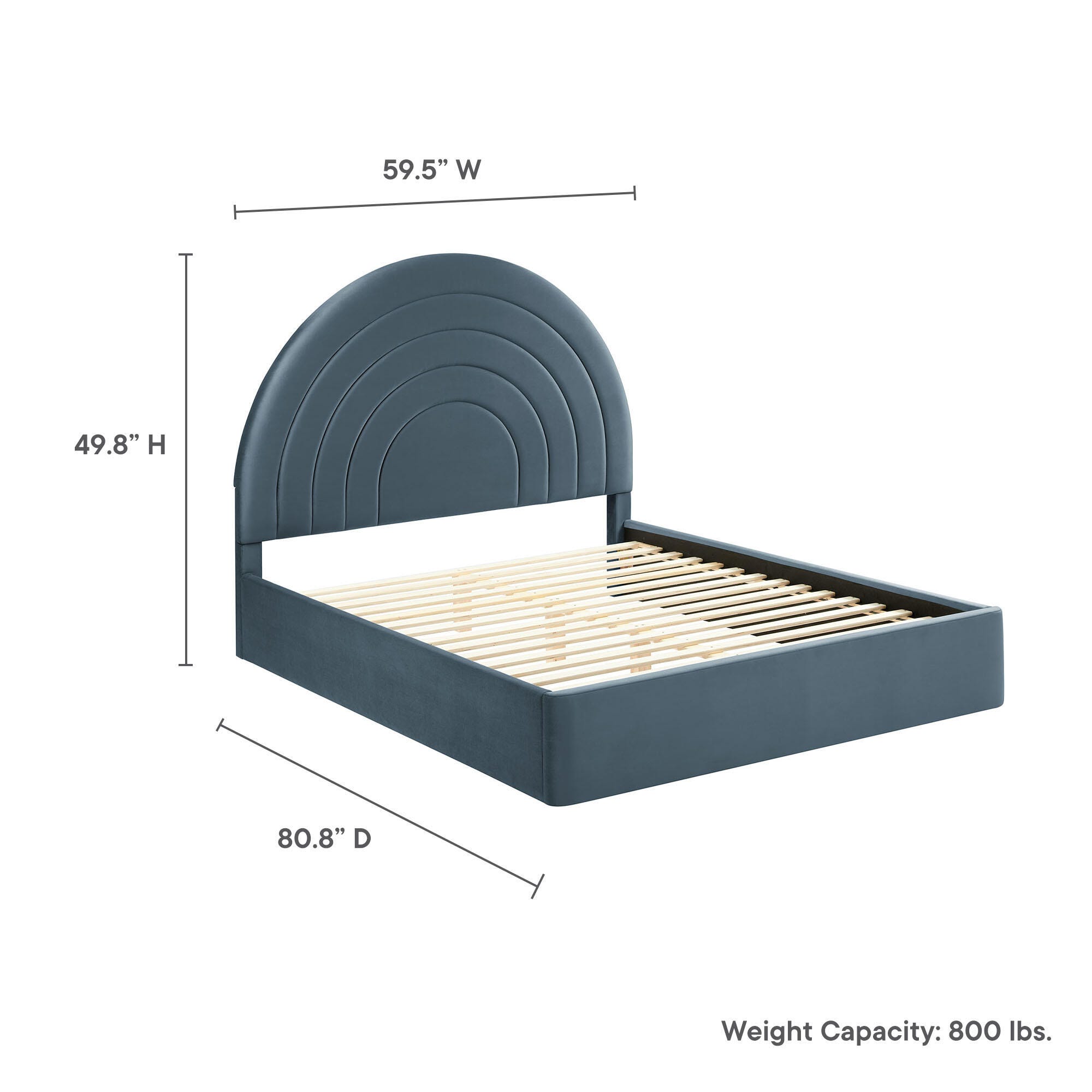 Modway Solana Full Platform Bed, Cadet Blue, large