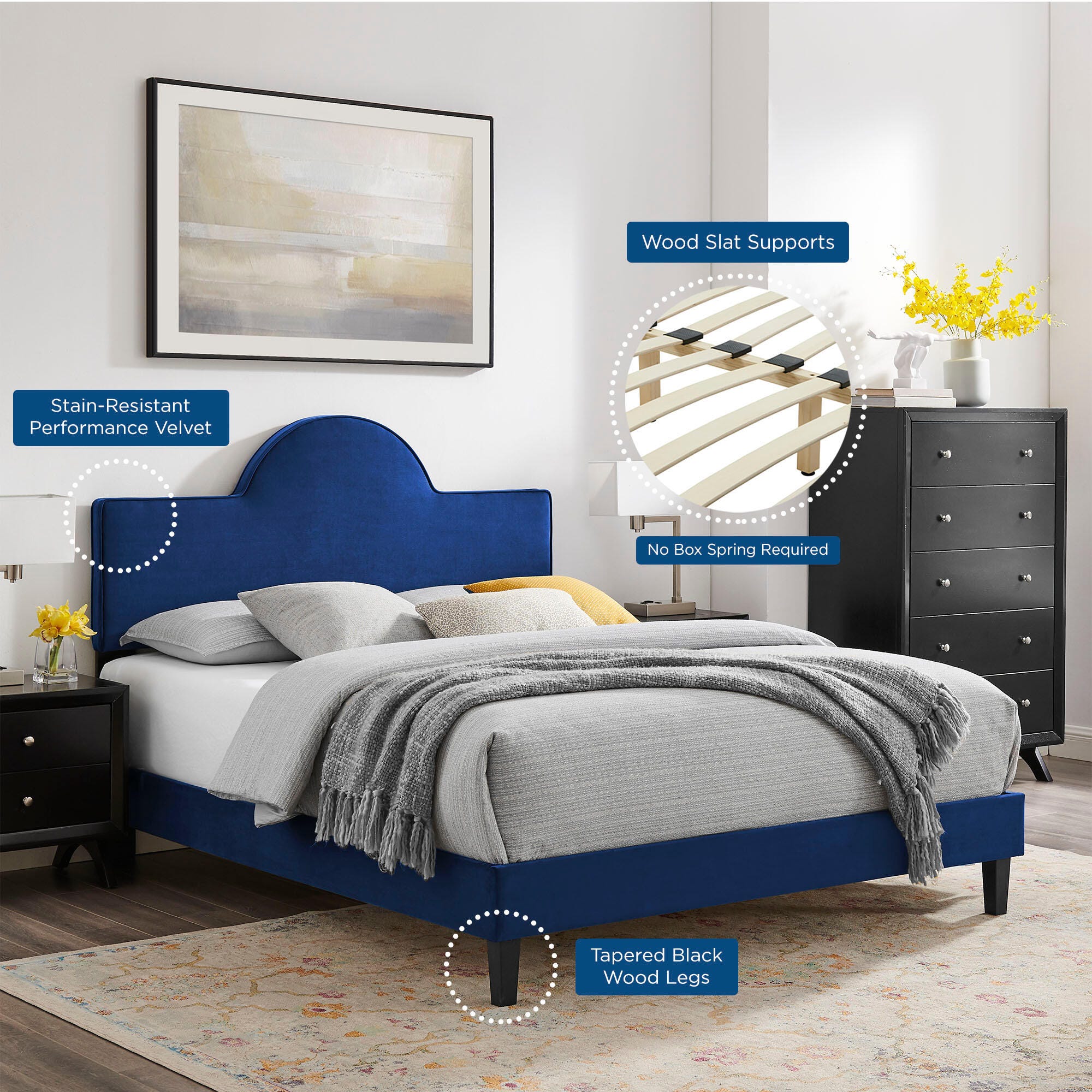 Modway Soleil Solid Full Platform Bed, , large