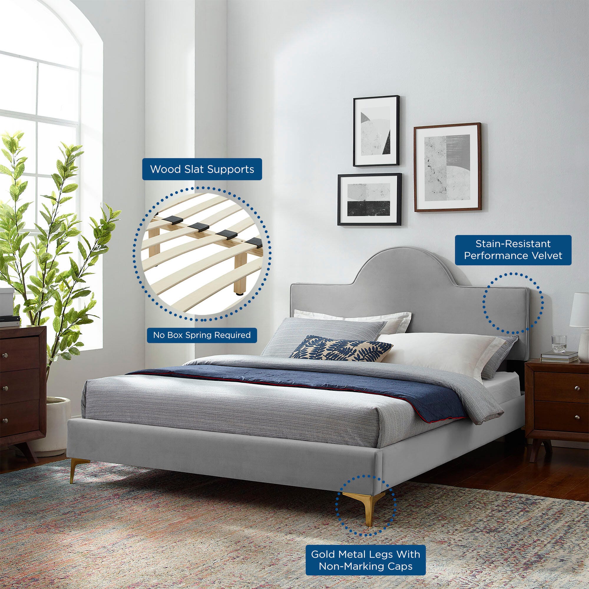 Modway Sunny Full Platform Bed, , large