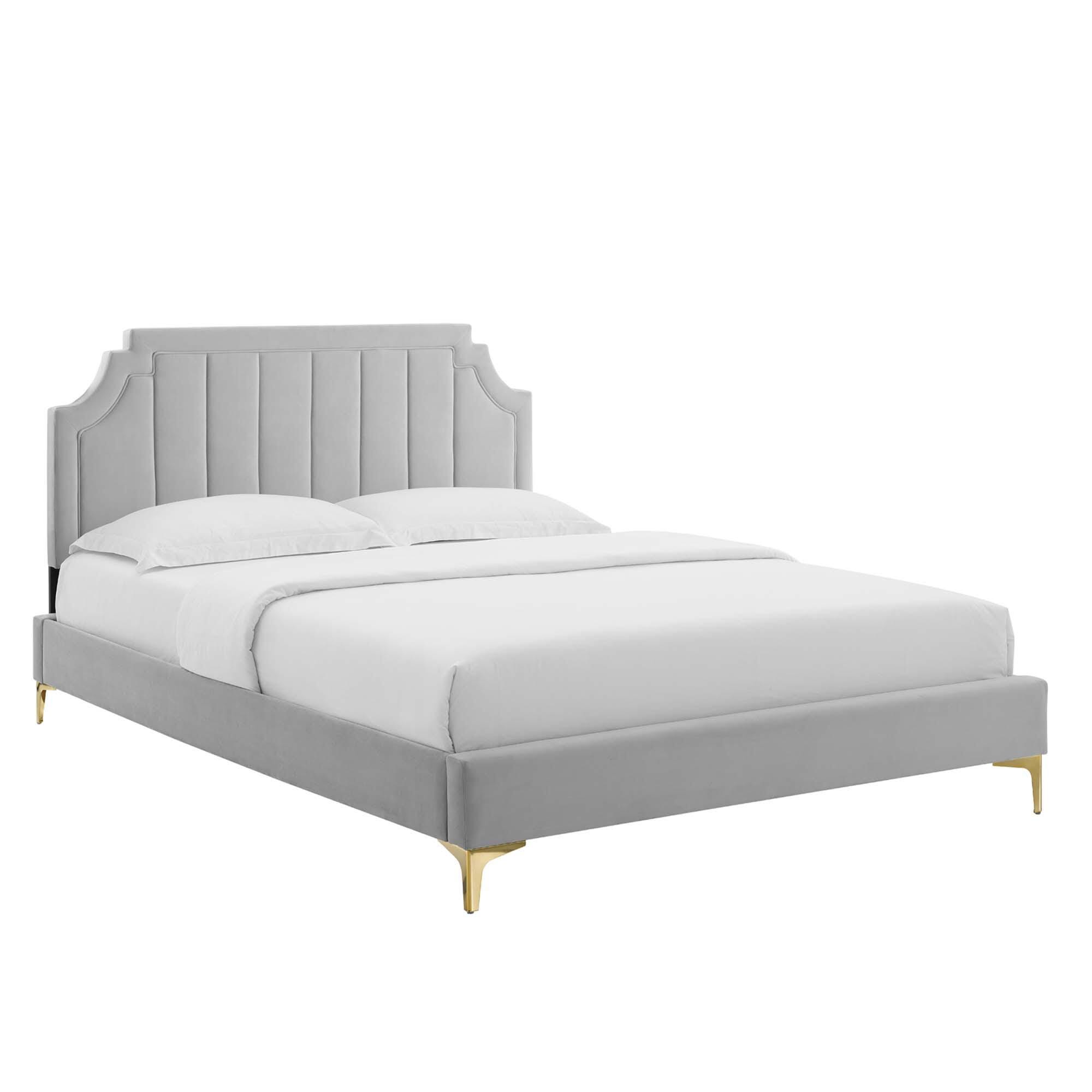 Modway Sienna Full Platform Bed, Light Gray, large