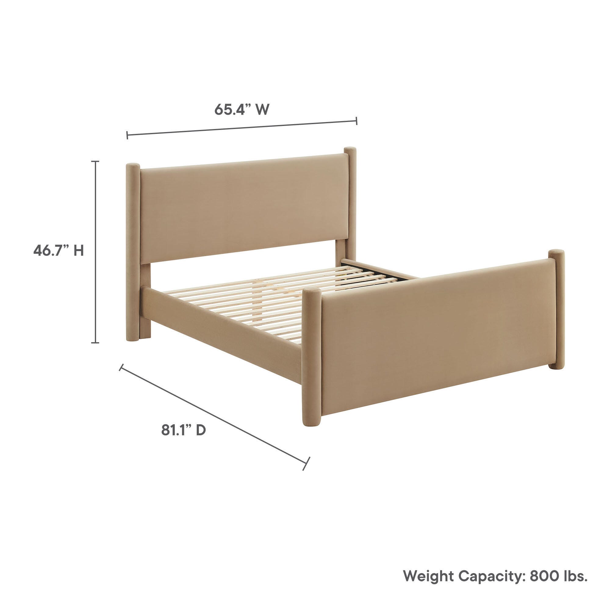 Modway Rael Full Platform Bed, Taupe, large