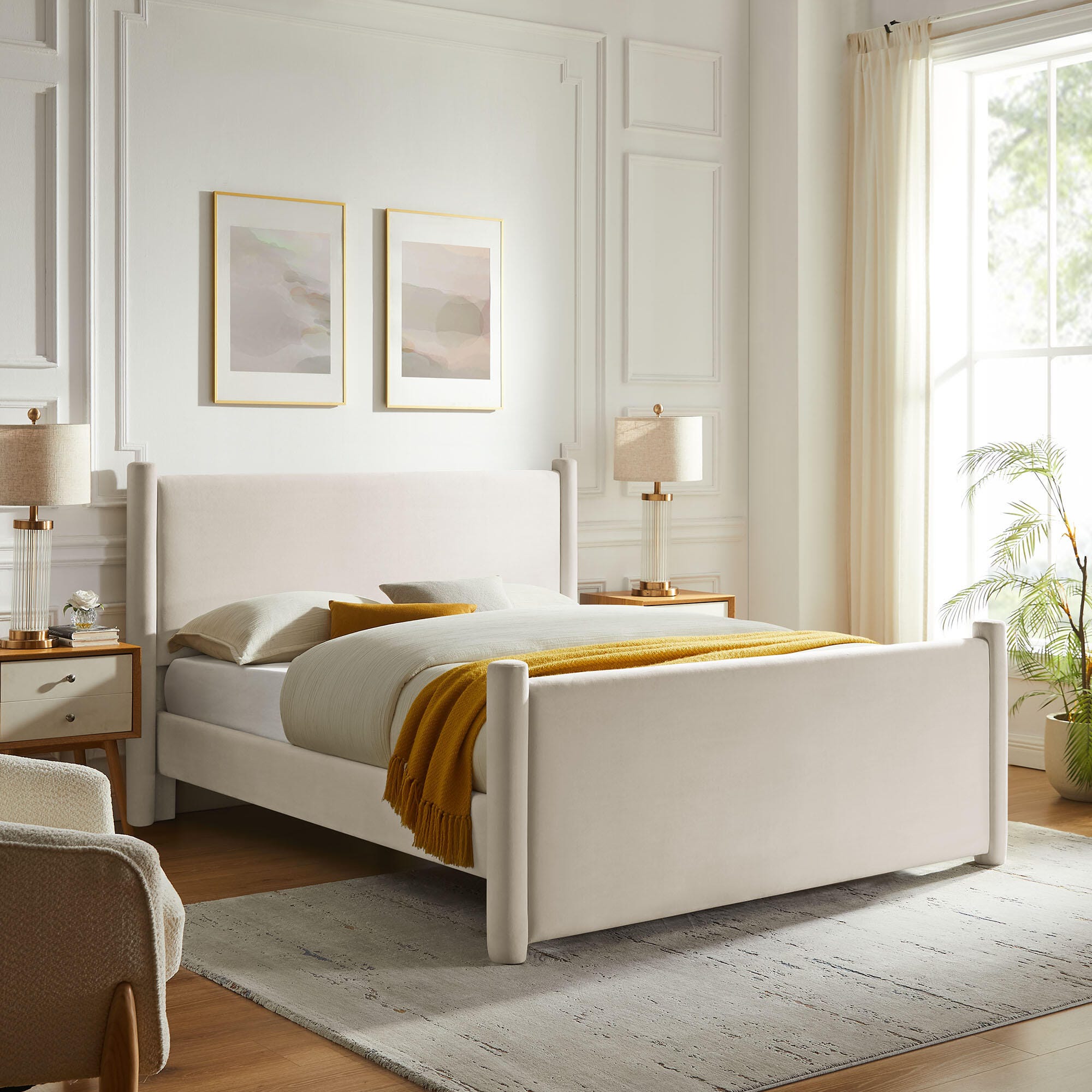 Modway Rael Full Platform Bed, Ivory, rollover