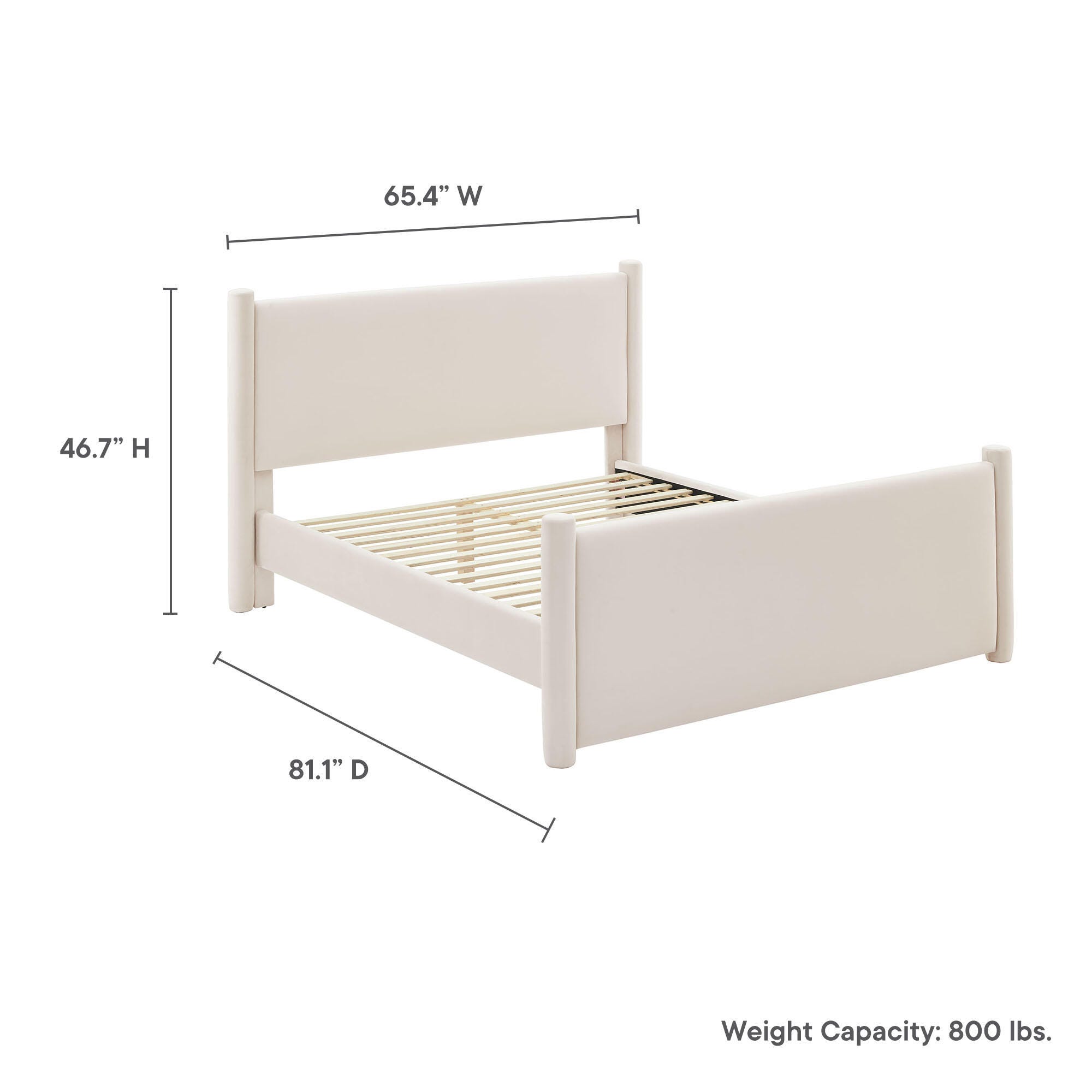 Modway Rael Full Platform Bed, Ivory, large