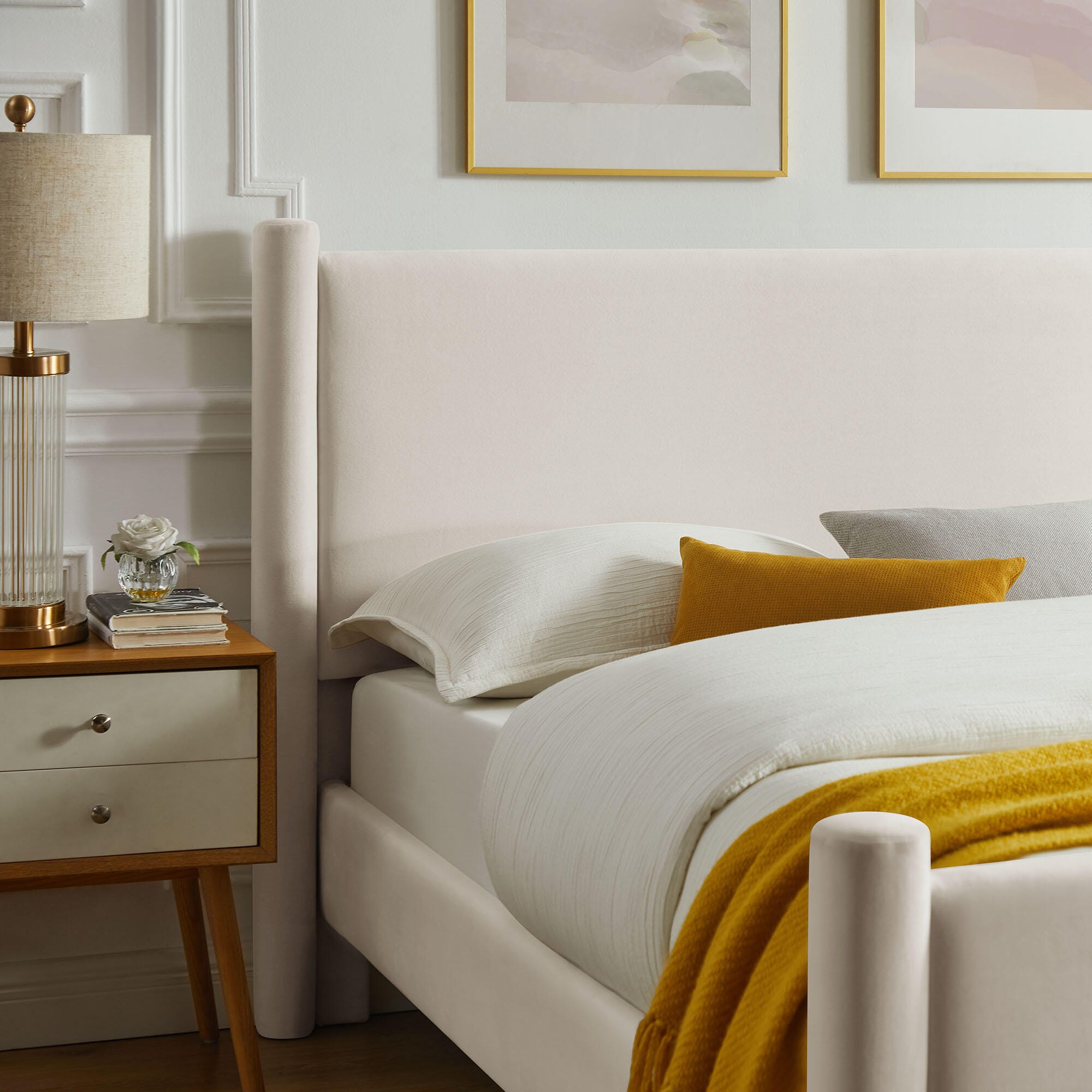 Modway Rael Full Platform Bed, Ivory, large