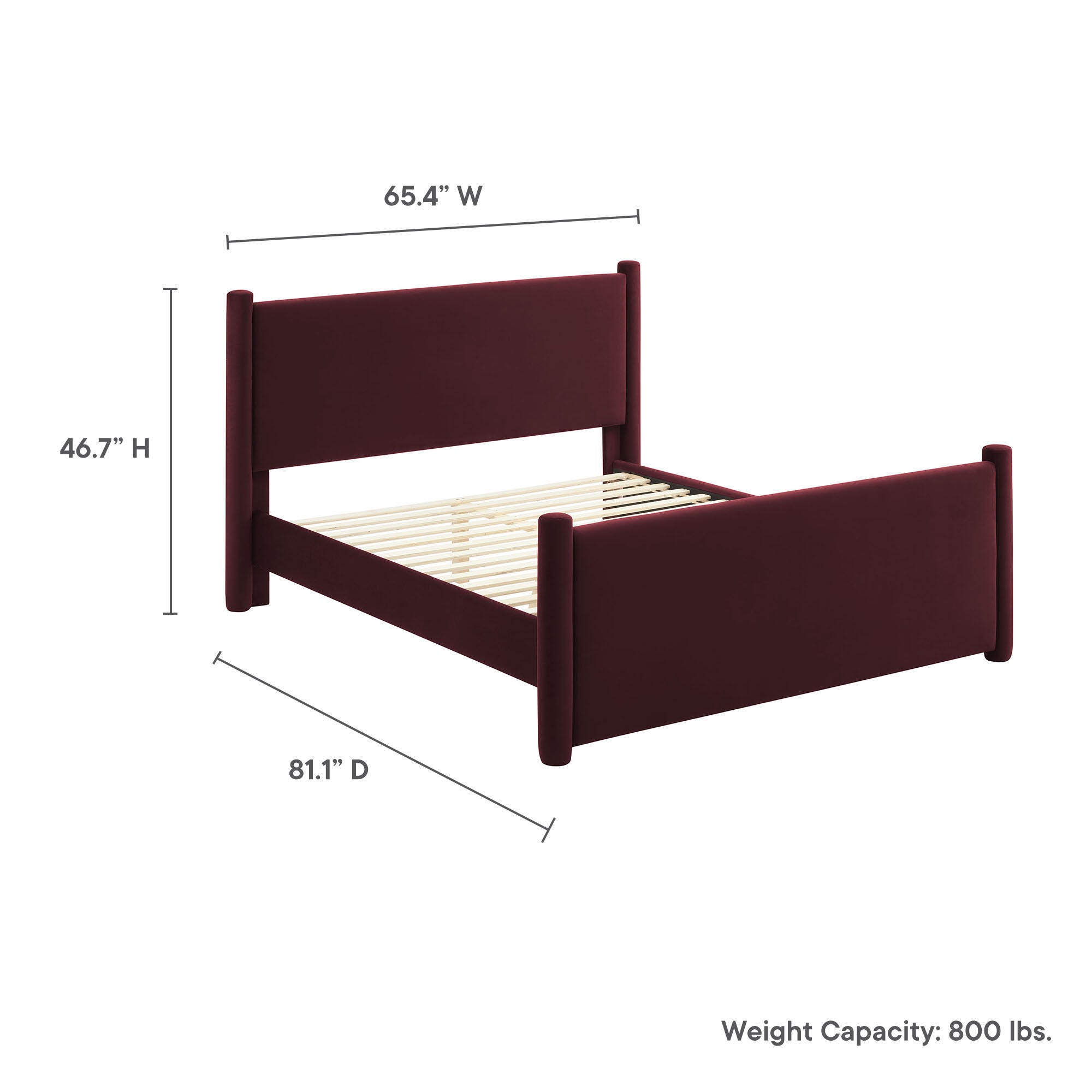 Modway Rael Full Platform Bed, Purple, large