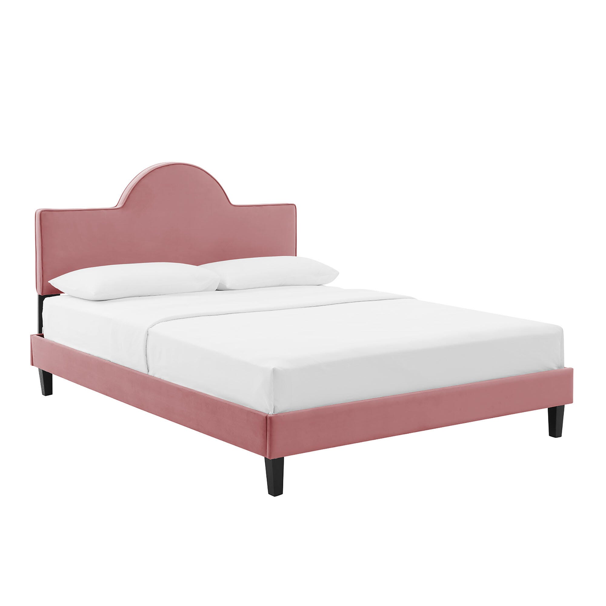 Modway Soleil King Platform Bed, Dusty Rose, large