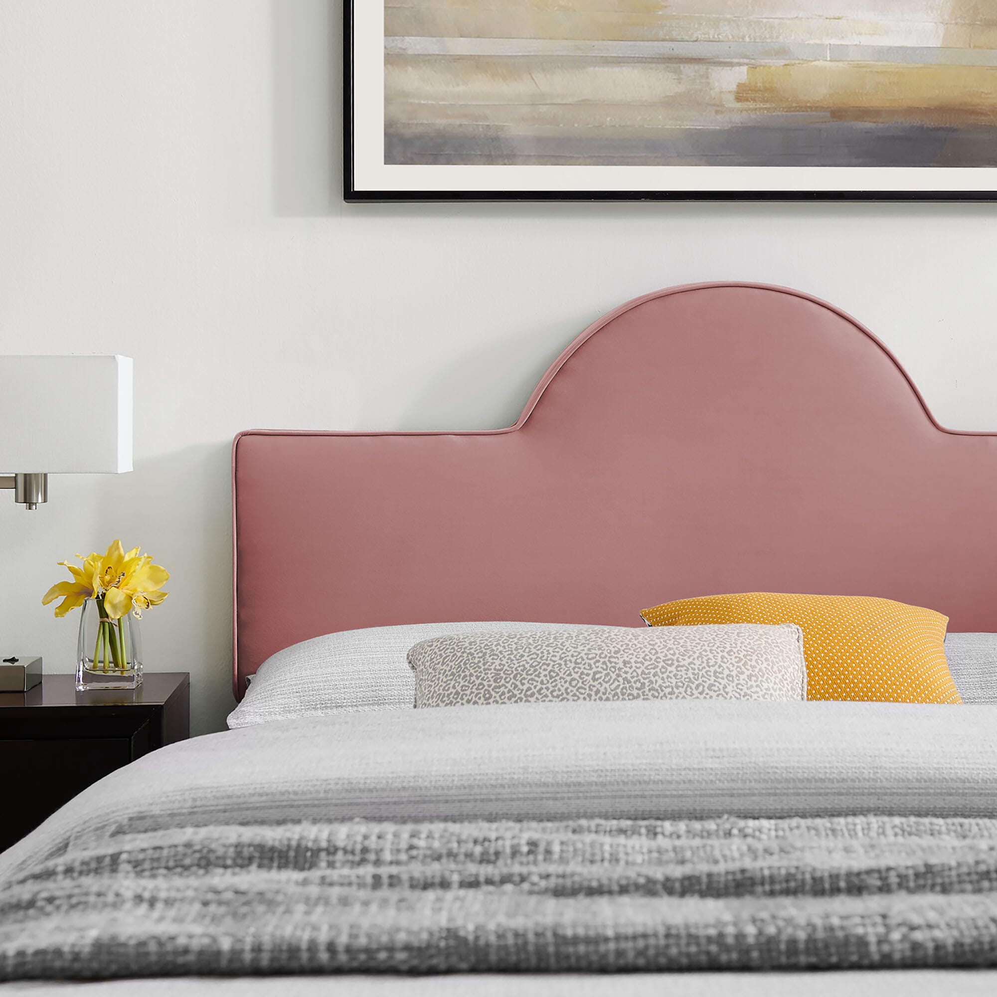 Modway Soleil King Platform Bed, Dusty Rose, large