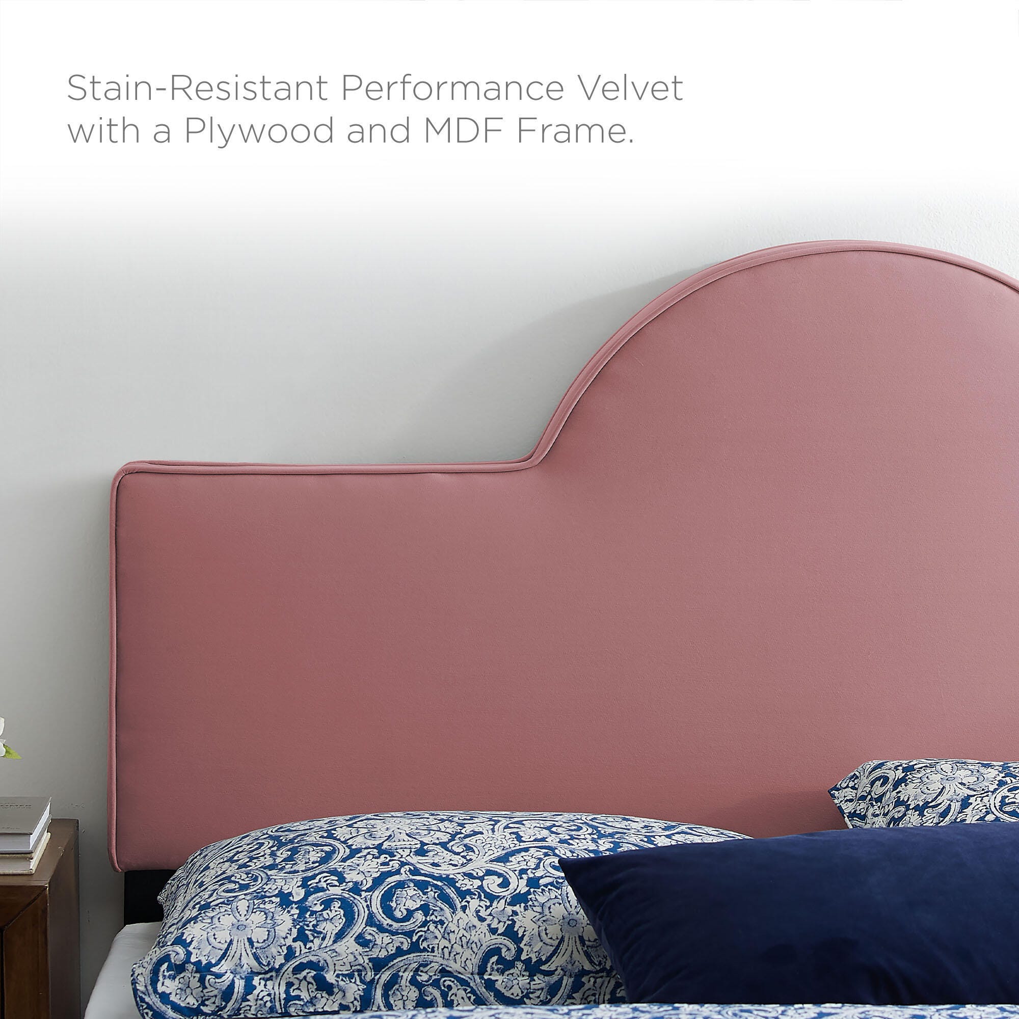 Modway Soleil King Platform Bed, Dusty Rose, large