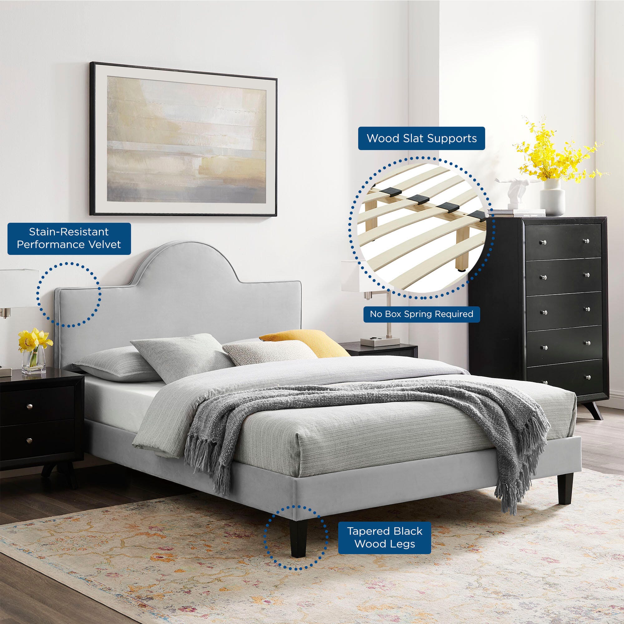Modway Soleil Solid King Platform Bed, , large