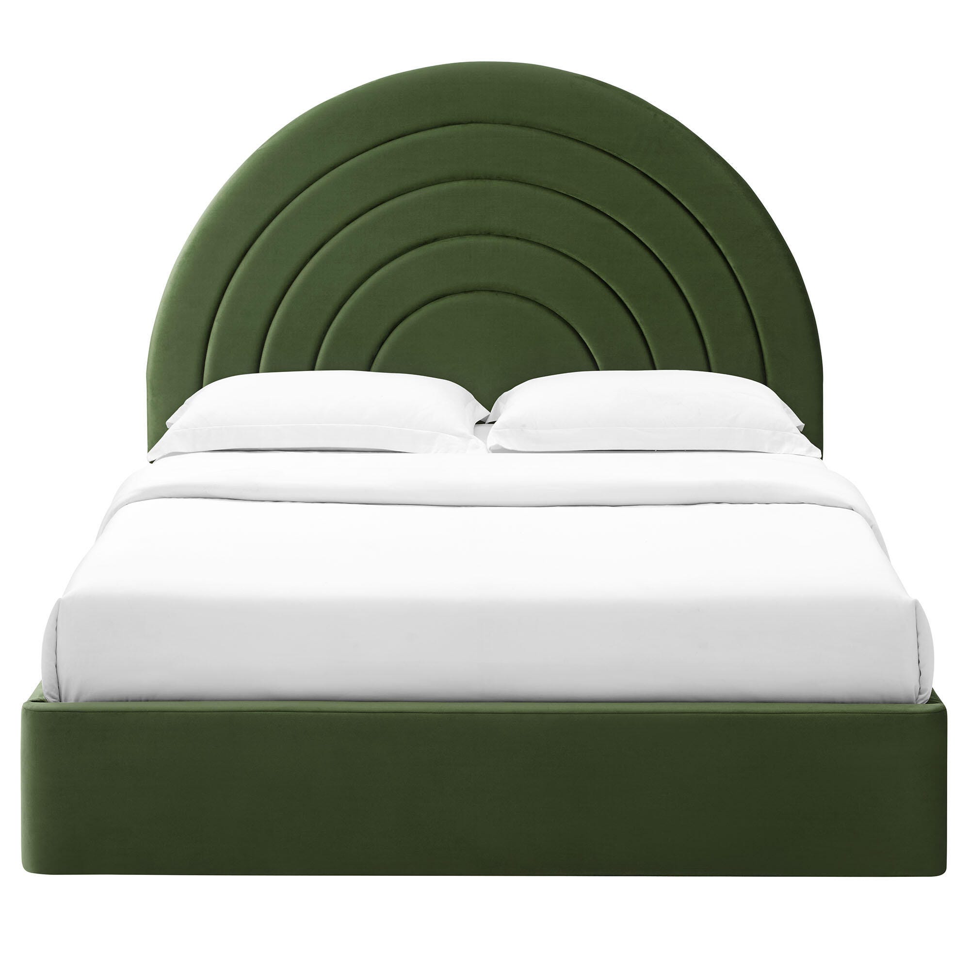 Modway Solana Queen Platform Bed, Moss Green, large