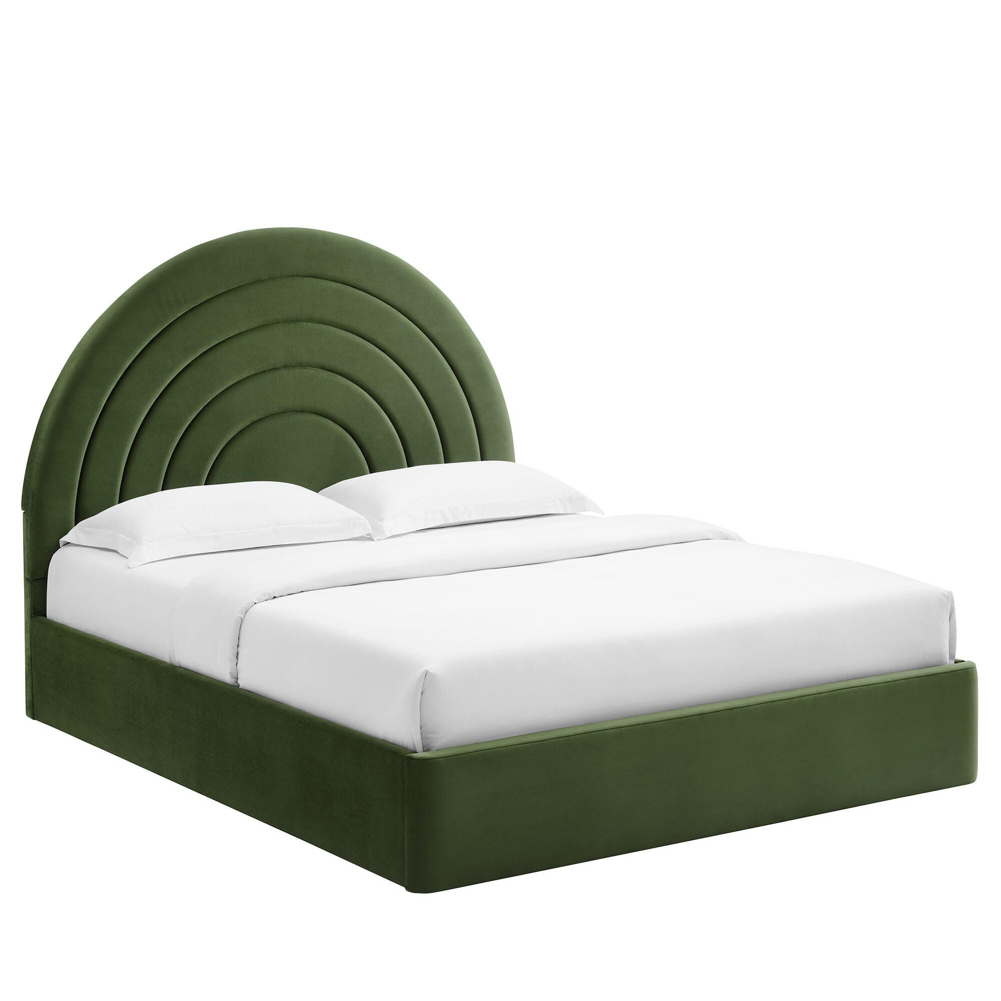 Modway Solana Queen Platform Bed, Moss Green, large