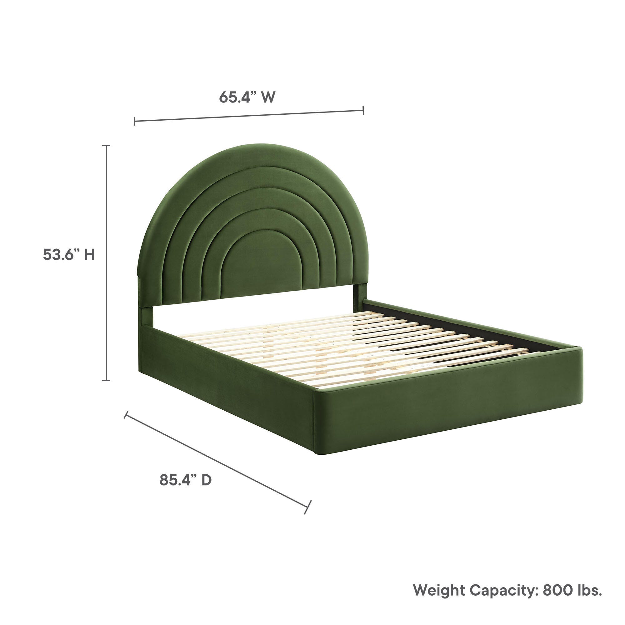Modway Solana Queen Platform Bed, Moss Green, large