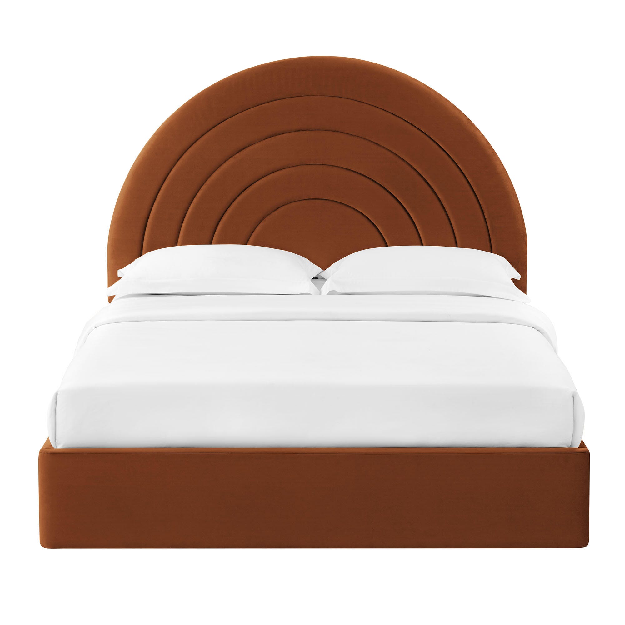 Modway Solana Queen Platform Bed, Rust, large