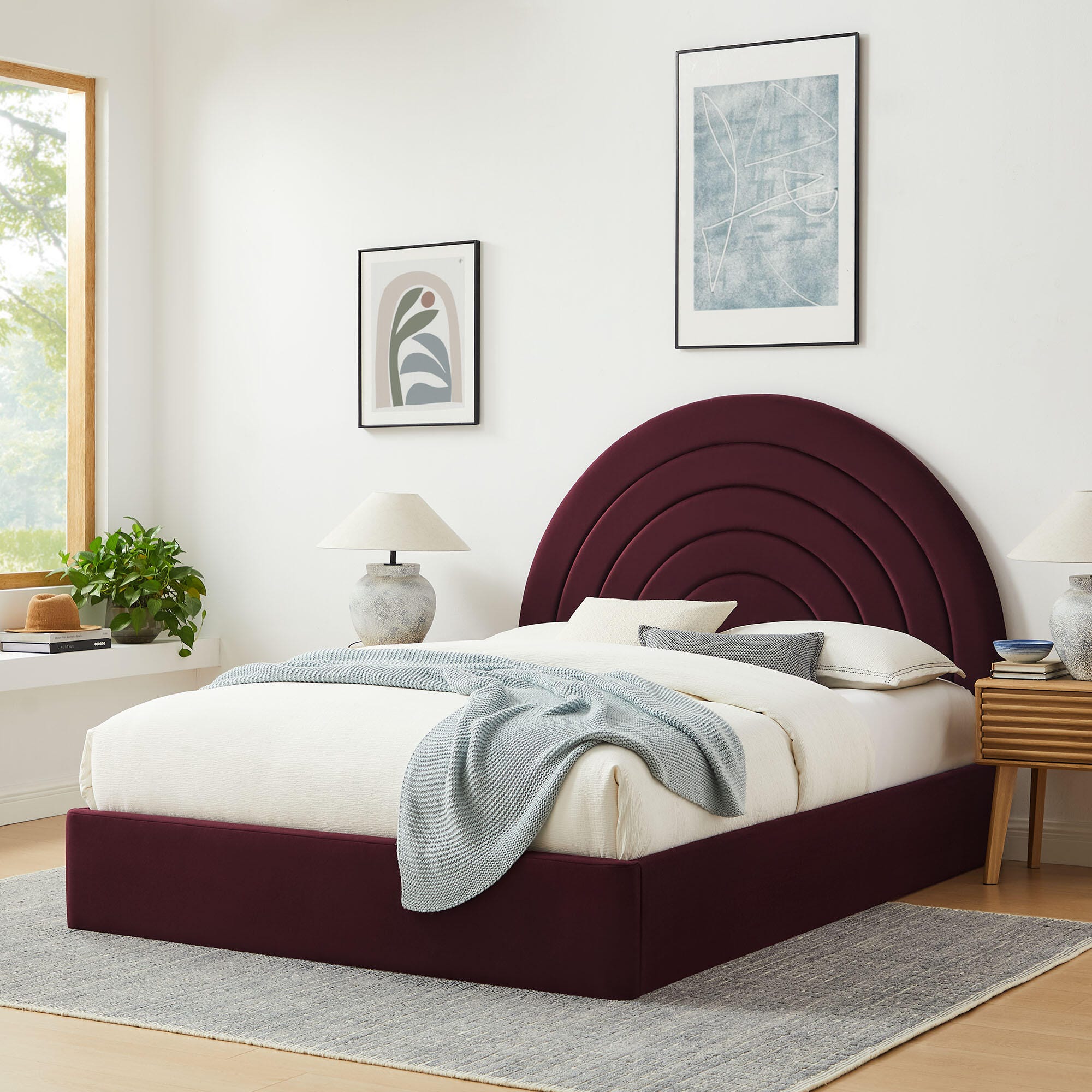 Modway Solana Queen Platform Bed, Purple, large