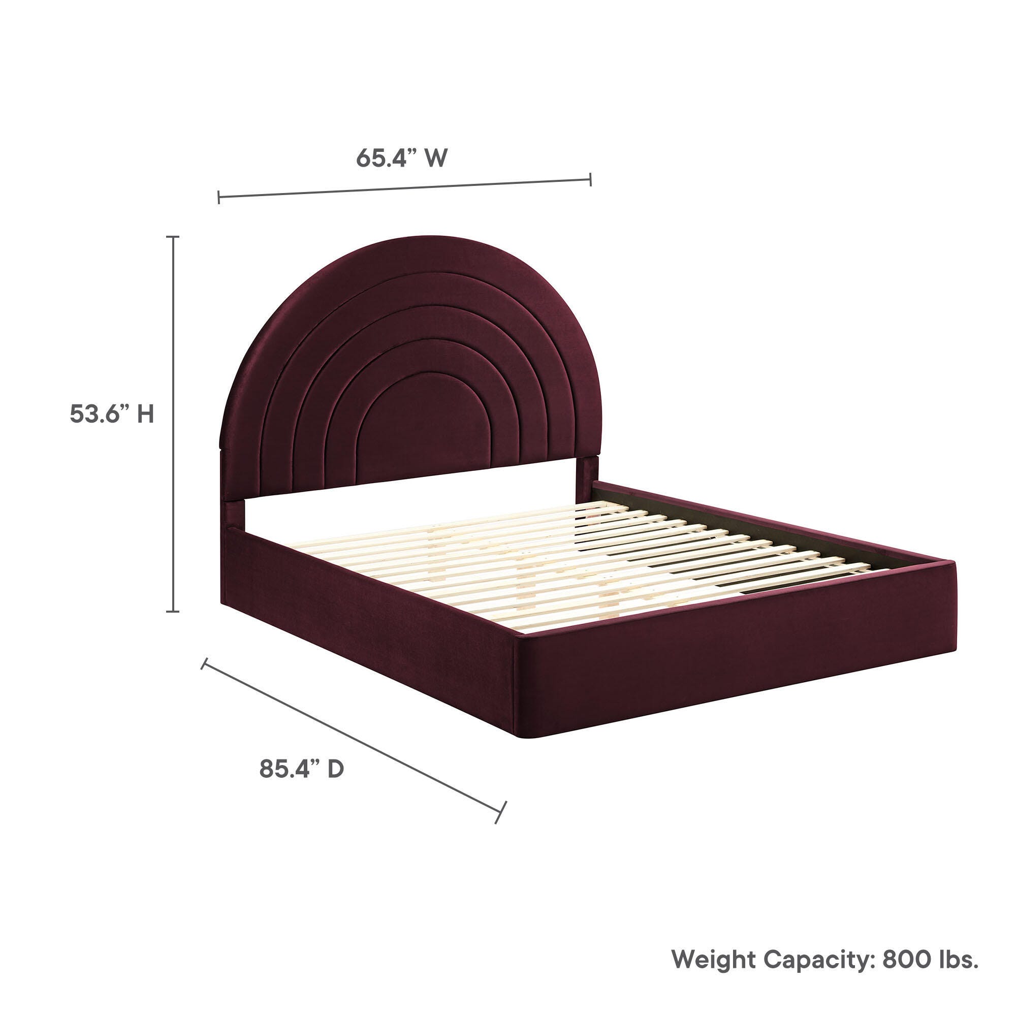 Modway Solana Queen Platform Bed, Purple, large